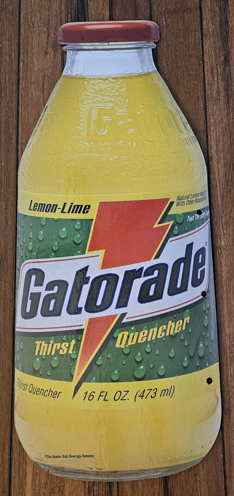 Vintage Gatorade Bottle Cardboard Advertisement Store Sign Double Sided