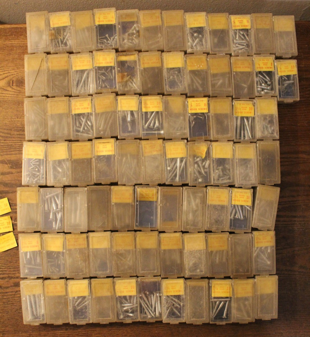 Rockford Screws-Nuts-Bolts Etc. in Plastic Boxes from Hardware Store Display
