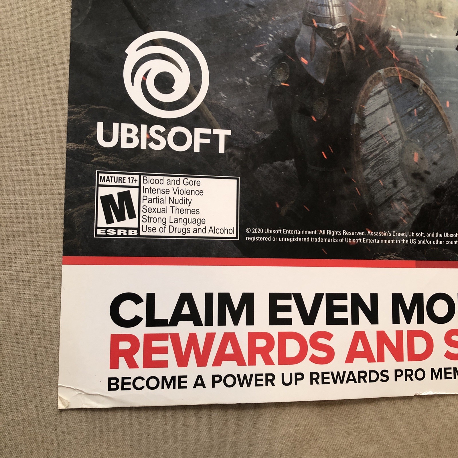 ASSASSIN’S CREED VALHALLA Video Game Retailer Store Display Promo Sign Signage
