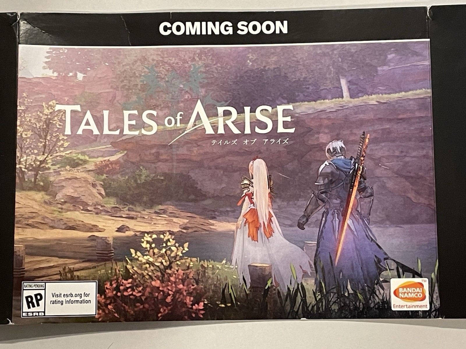 Tales of Arise Bandai Namco Promotional Store Display 19″ x 9″….FREE SHIPPING!