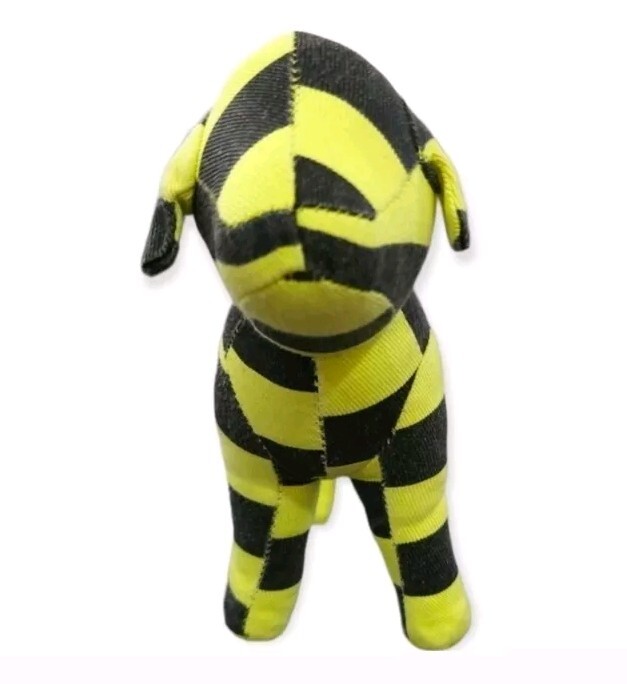 Victoria’s Secret PINK 2006 Collectible Dog Plush Yellow Black Striped Dog 8 In