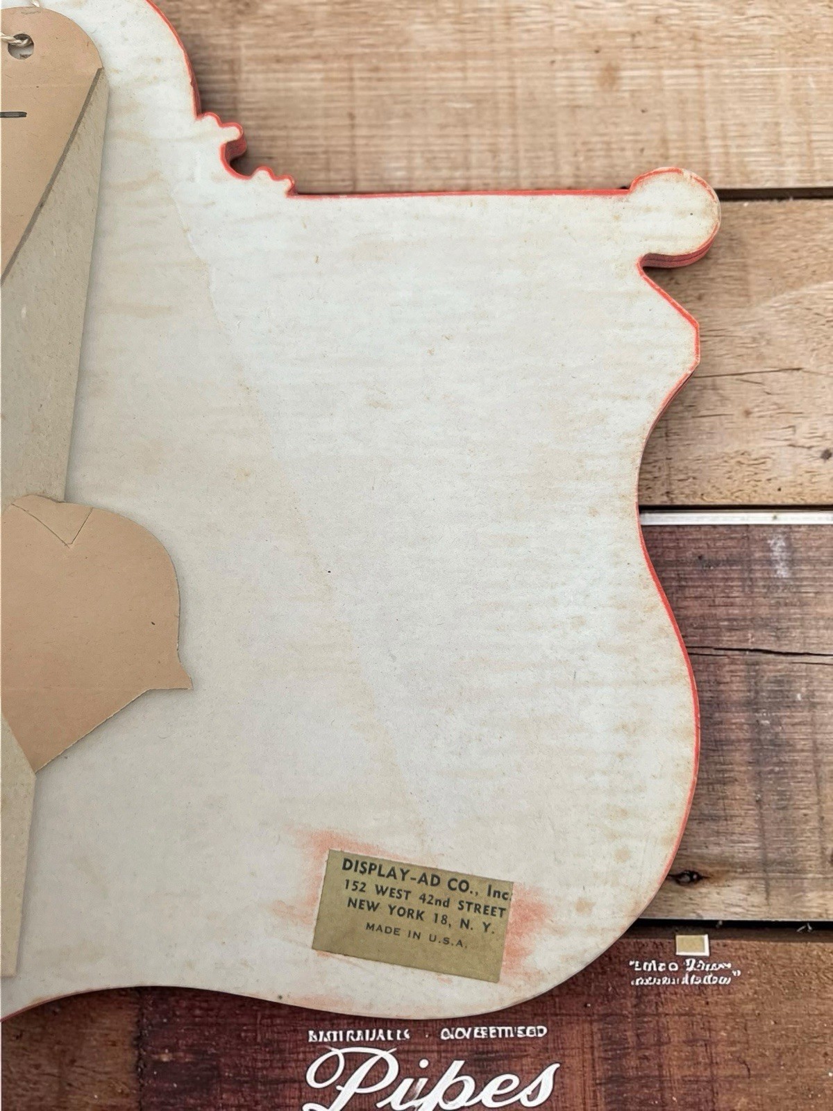 Vintage 1950s Mastercraft Pipes Bing Crosby Cardboard Store Display Sign Die-Cut