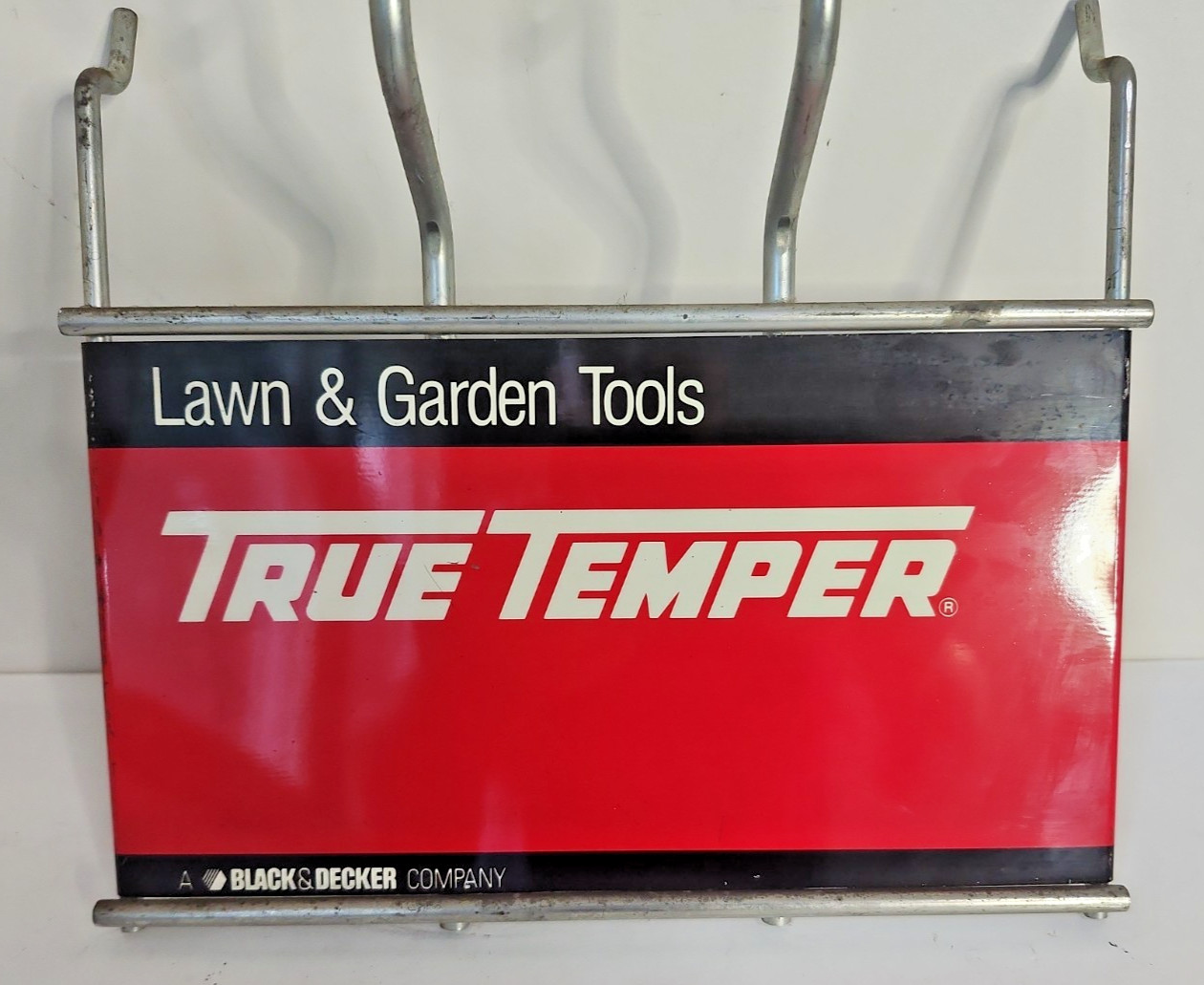 Vintage True Temper Tool Display Pegboard Sign Advertising Tool Hanger