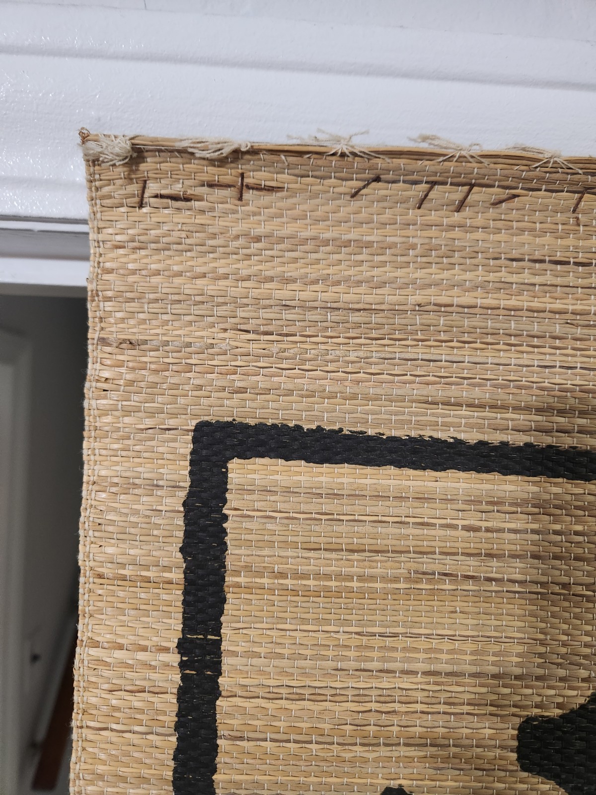 Vintage 1960s ZIG ZAG Cigarette Papers Bamboo Ratan Banner Wall Hanging 65″x35″