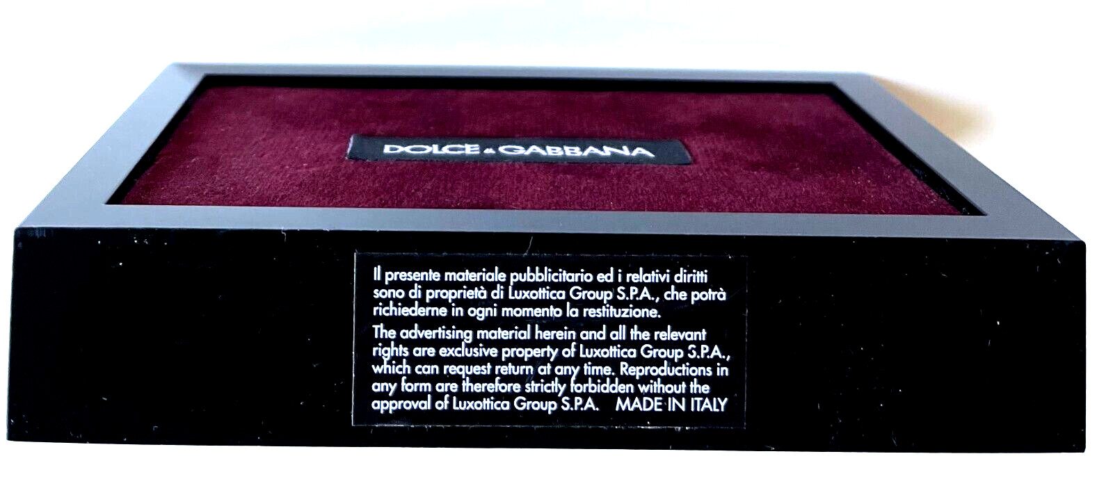 RARE DOLCE & GABBANA COUNTER DISPLAY LOGO ADVERTISING TABLET ~ MADE IN ITALY