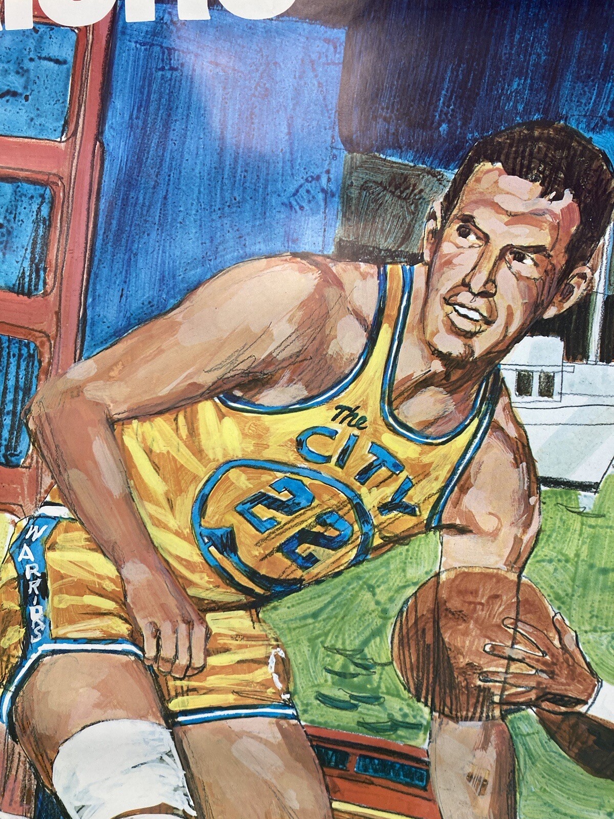 Very Rare Vintage 1970 San Francisco Warriors 23 X 29 Poster by Promotions Inc