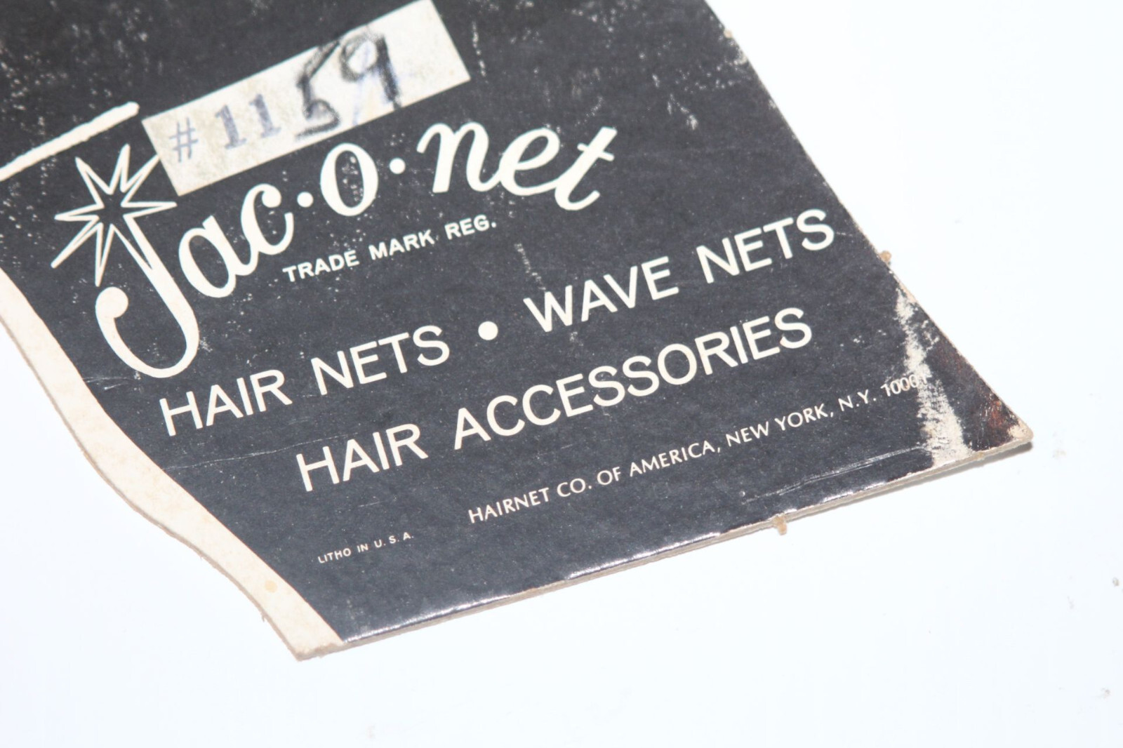 Vintage 1960s MCM Jac O Net – Hairnet Store Display Model Head Black & White Ad