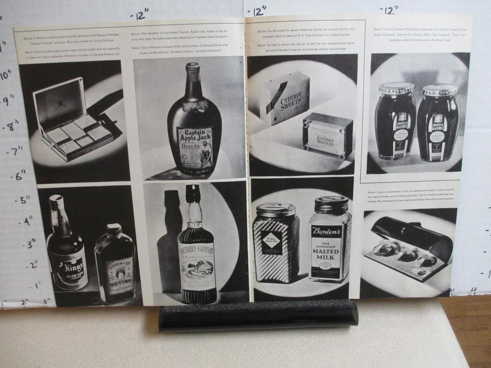 mag ad 1934 OWENS Ill glass GEM razor Southern Comfort Kings gin Borden milk