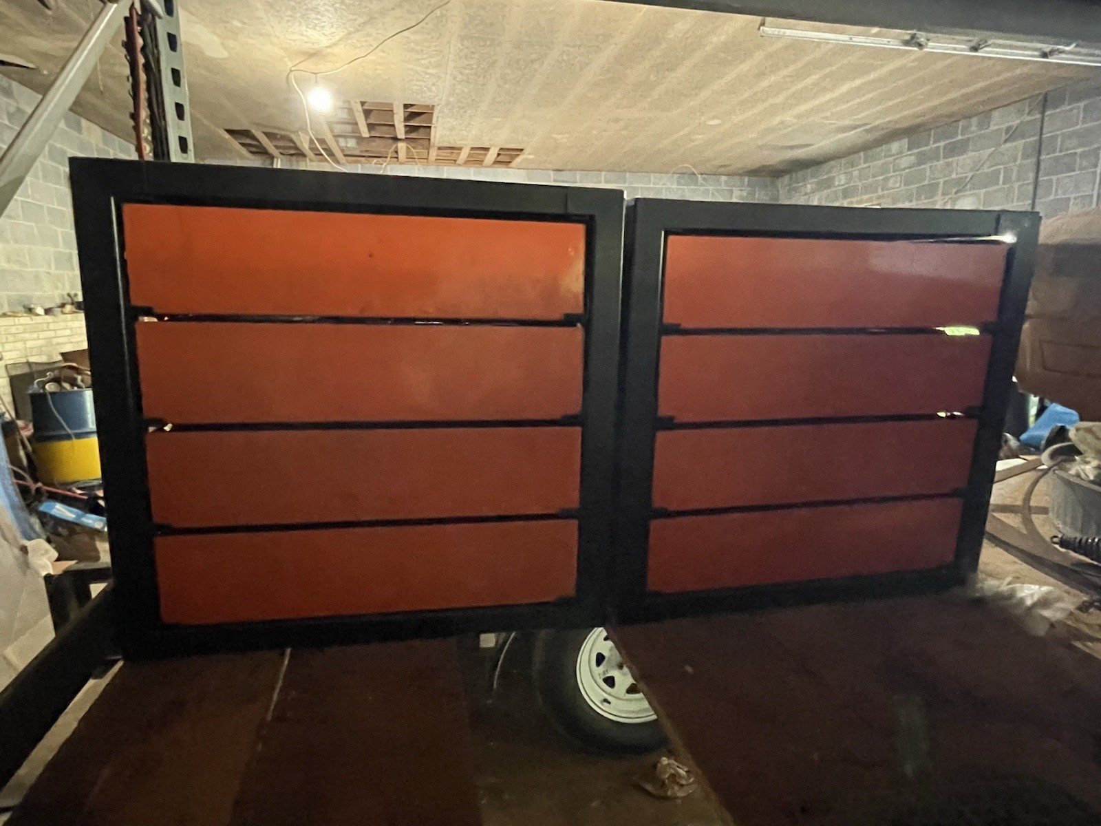 Dorman Products Vintage Orange Black Store Display Cabinet with Drawers
