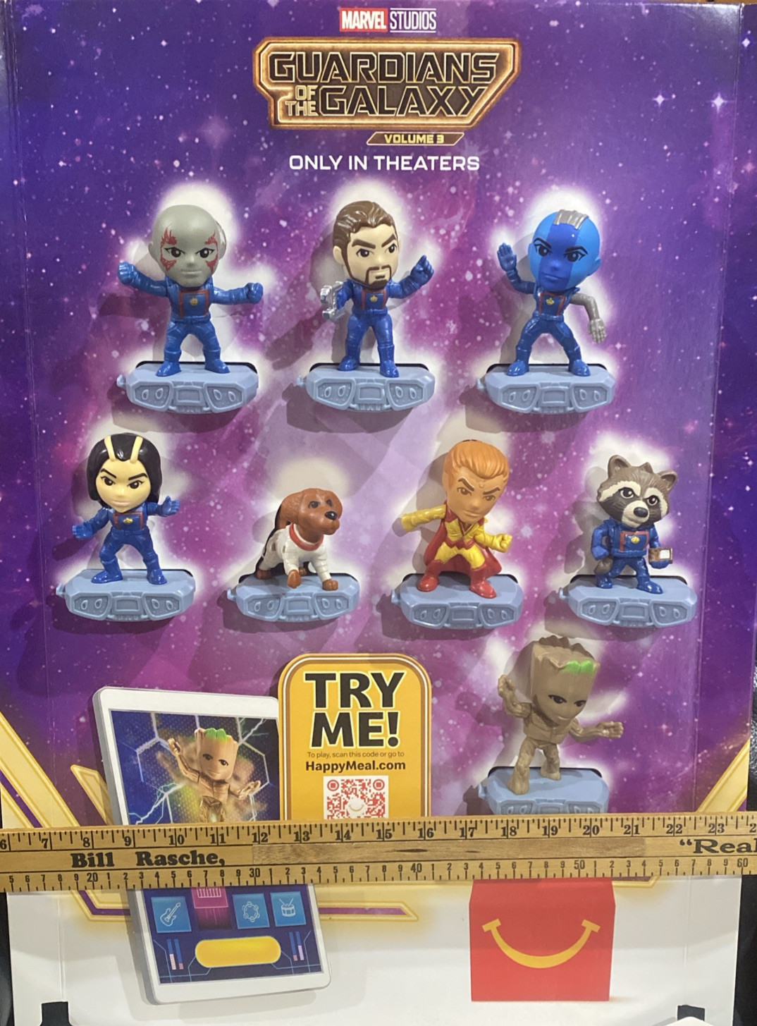 2023 GUARDIANS OF THE GALAXY (Movie) McDonald’s Store Display With 8 Toys ~RARE~