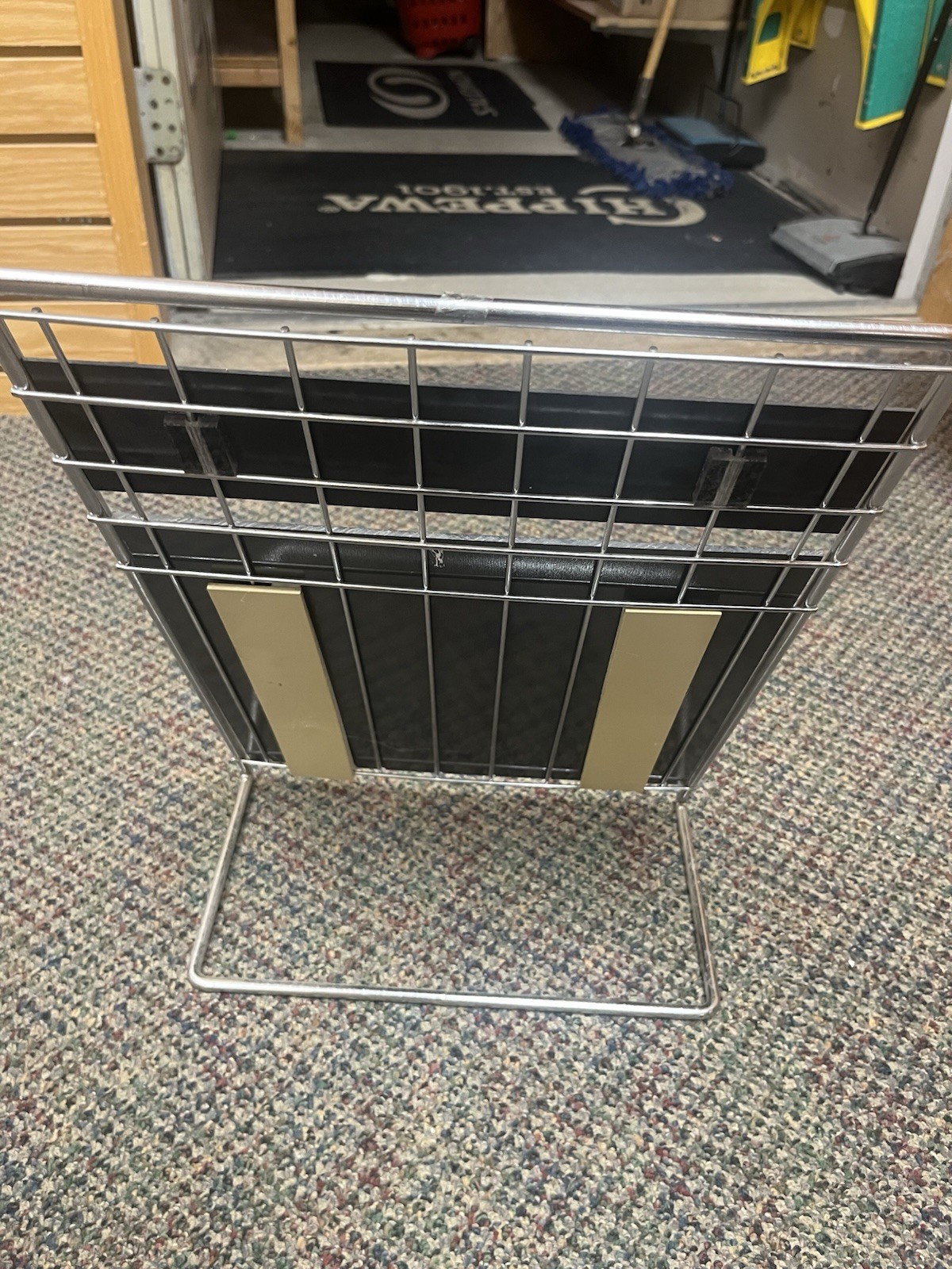 Reebok Metal Store Display Rack/Sign Frame w/ Logo, Silver/Blue Advertising