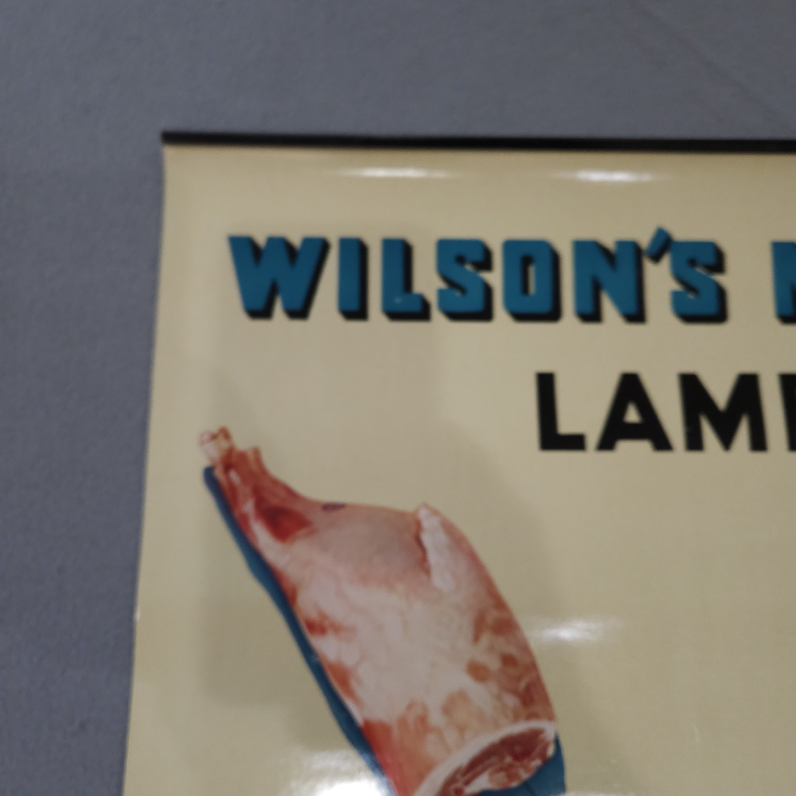 Vintage 1940s Wilson & Co. Lamb Cuts Chart Meat Poster 34½ x 22½