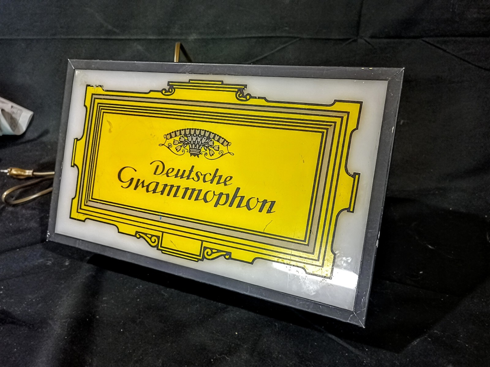Antique Deutsche Grammophon Neon Light Sign 1970s 900s Advertising Sign
