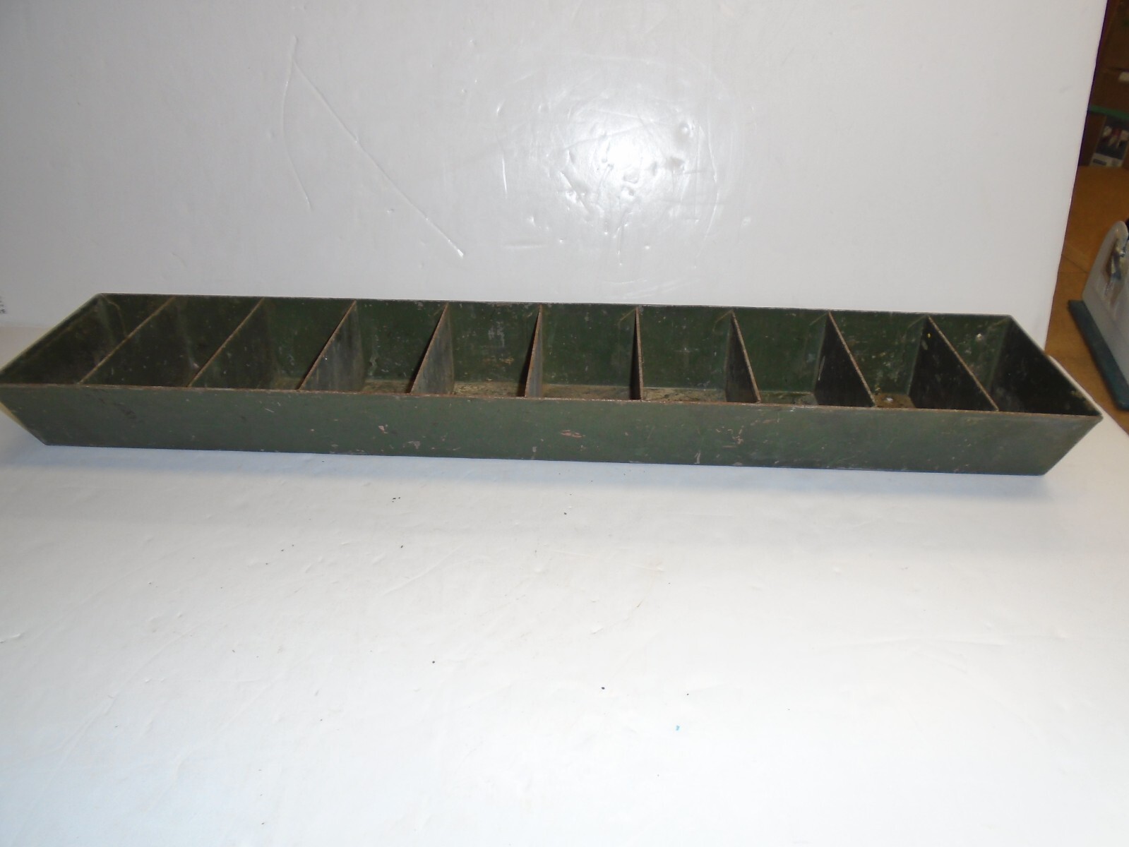 Antique HARDWARE STORE METAL PARTS BIN TRAY – (10) Compartments – NO RUST!
