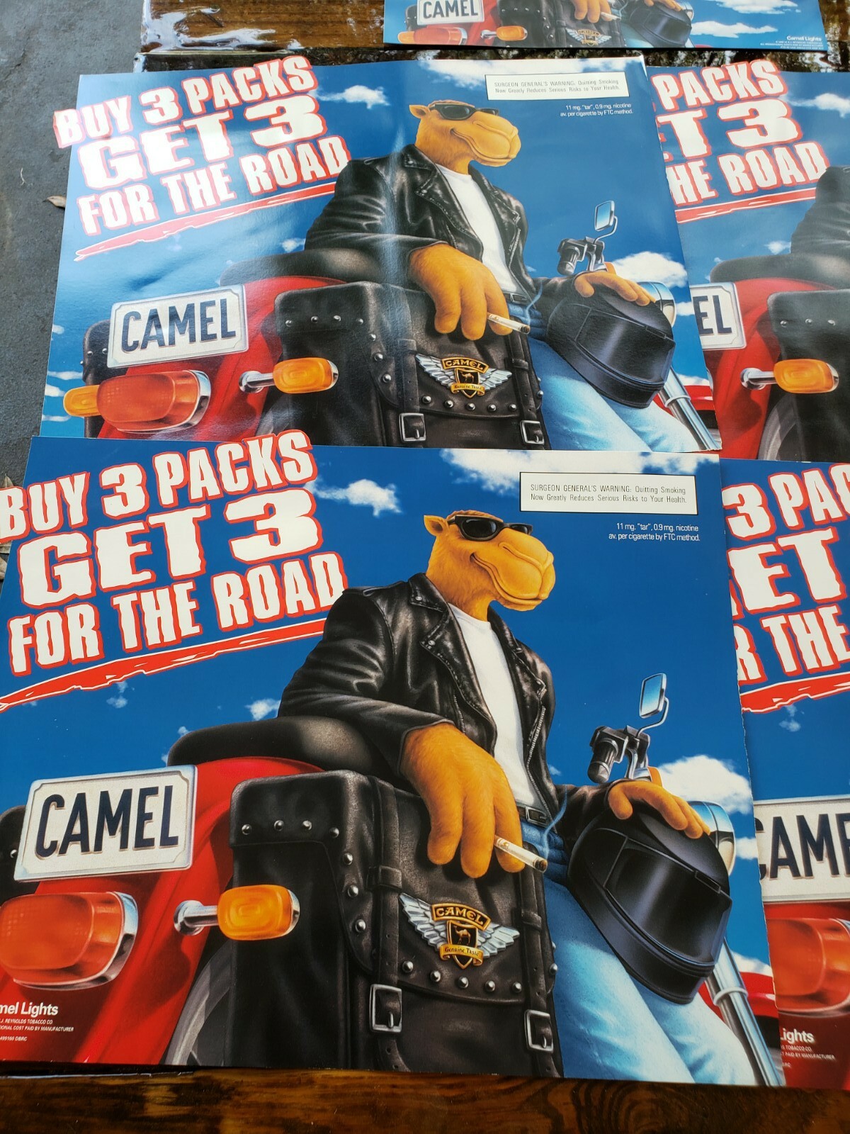 7 Joe Camel Motorcycle Store Display Sign Cigarette Tobacco 96 Advertising
