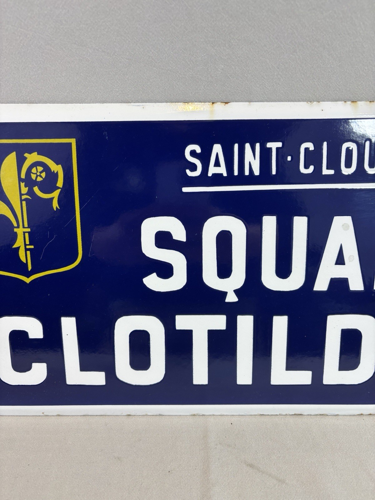 Vintage Enamel Sign Saint-Cloud Square Clotilde