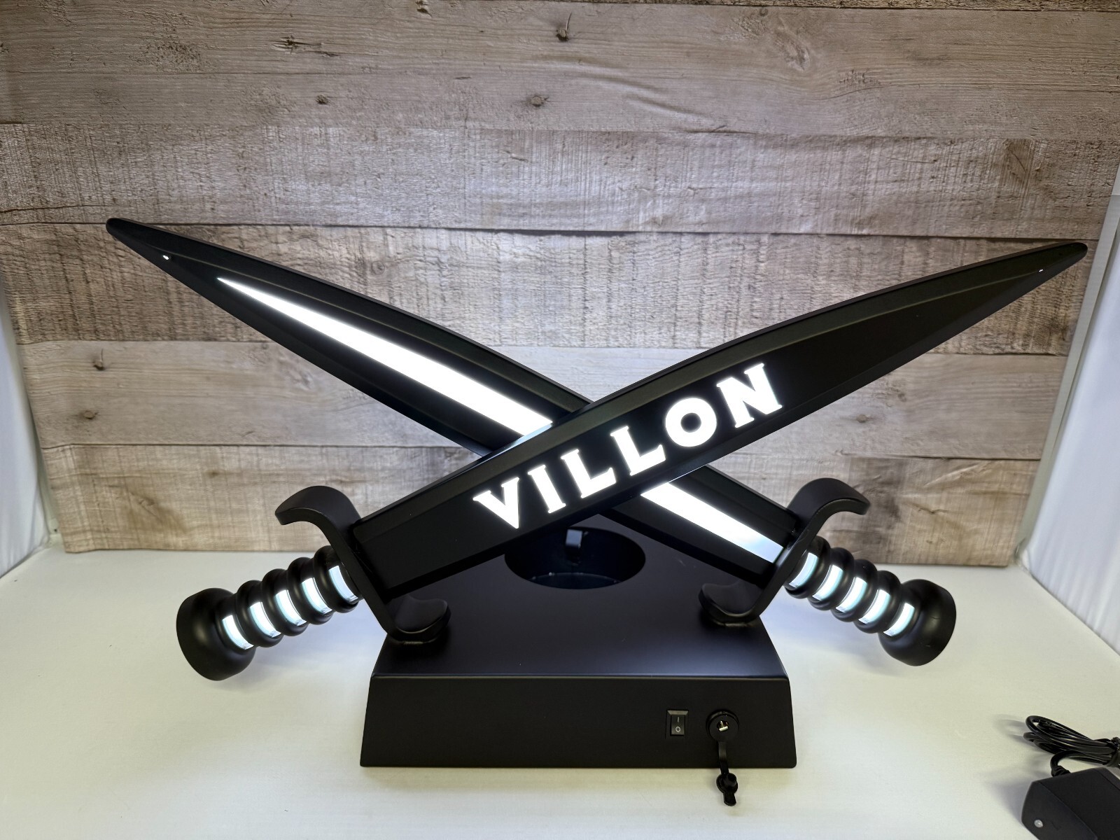 VILLON alcohol Advertising LED lighted Display Bottle holder Super RARE FIND!