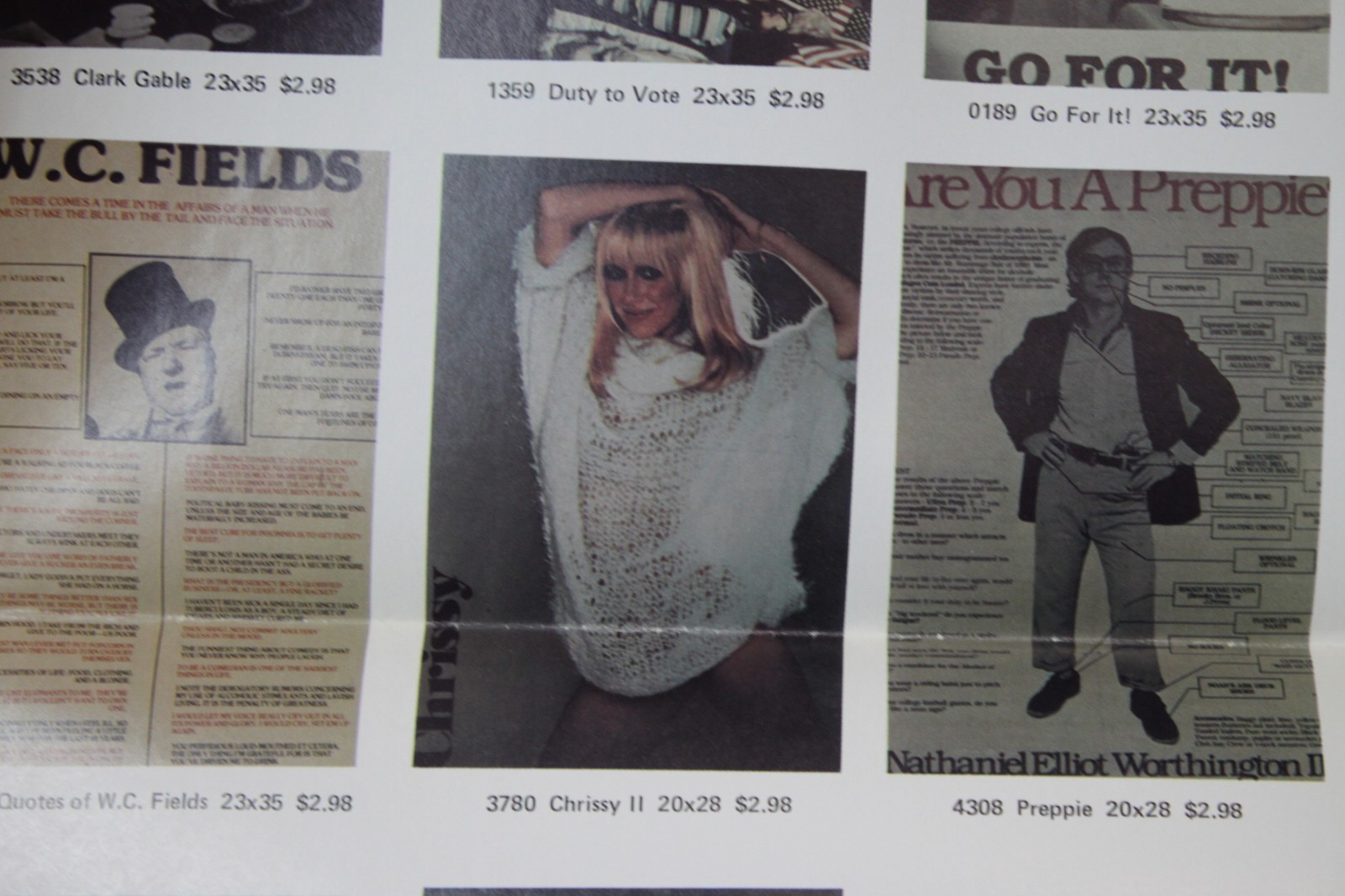 Vtg Amusement Store Display Poster Advertisement Salesman Famous Stars 60s 70s