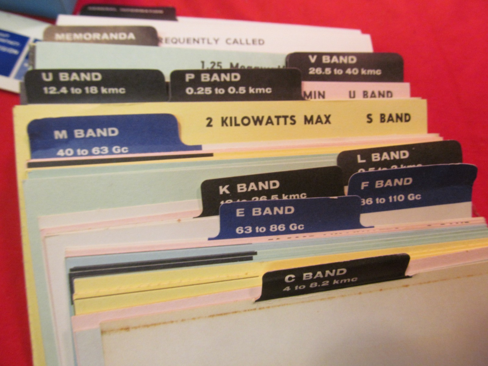RARE SPERRY SPECI-FILE ELECTRONIC TUBE DIVISION SPECIFICS ON INDEX CARDS