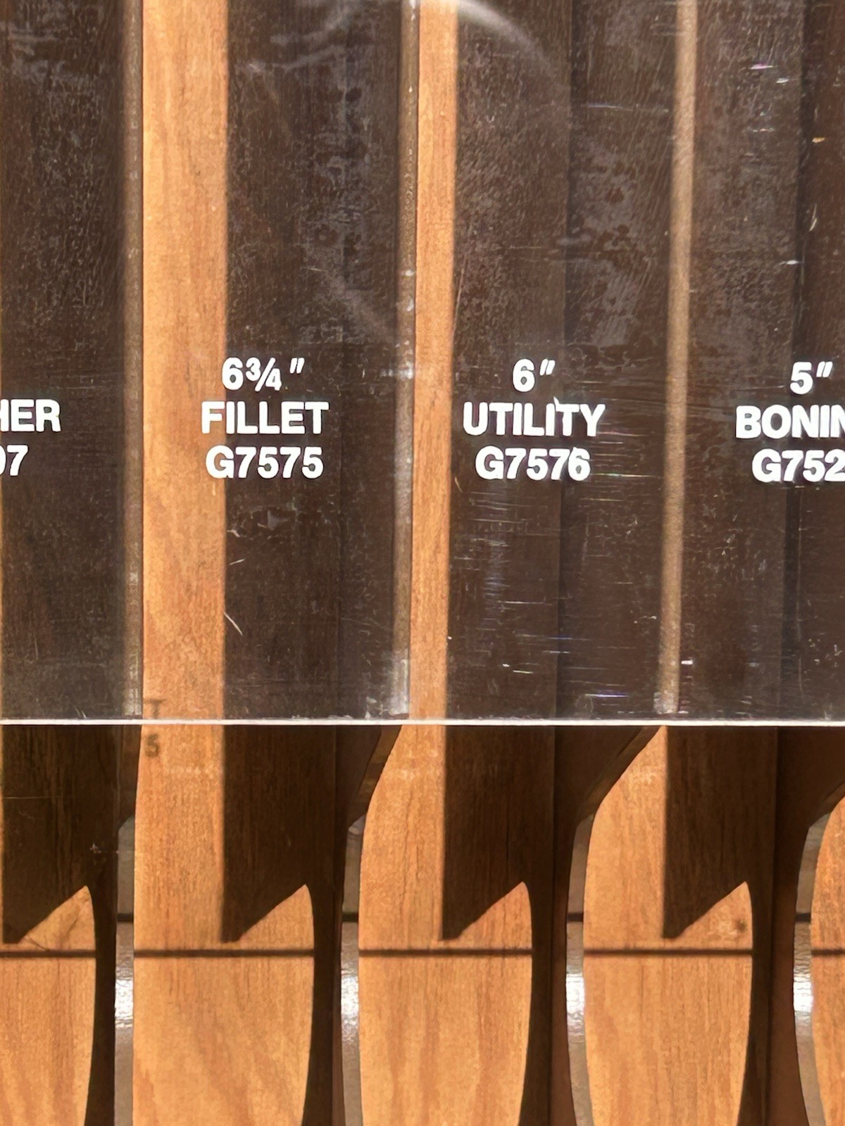 VTG EKCO Kitchen Knives Country Store Sales Display Rack Wood Hanging Countertop