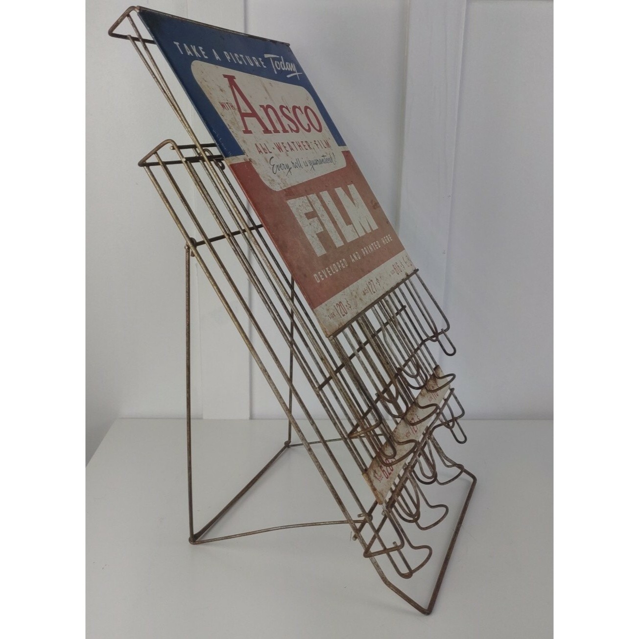 Vintage Ansco Camera FILM Store Counter Or Wall Advertising DISPLAY Dispenser