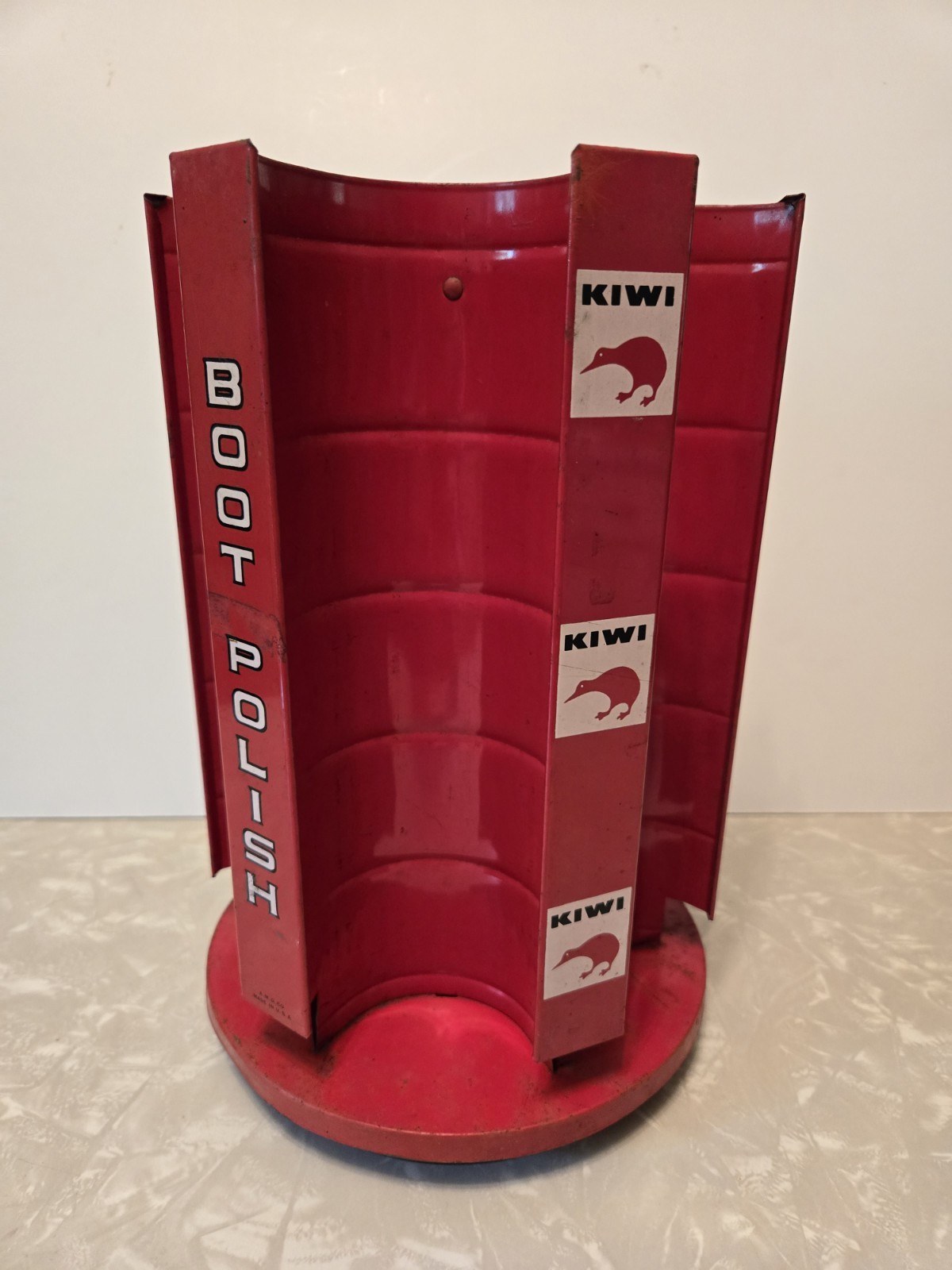 Vintage 40s/50s Kiwi Boot Polish Rotating Spinning Store Counter Display Rack
