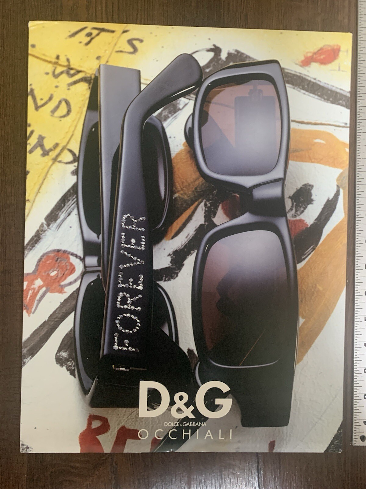 DOLCE & GABBANA Eyeglasses Poster Store Display Cardboard Countertop Stand Italy