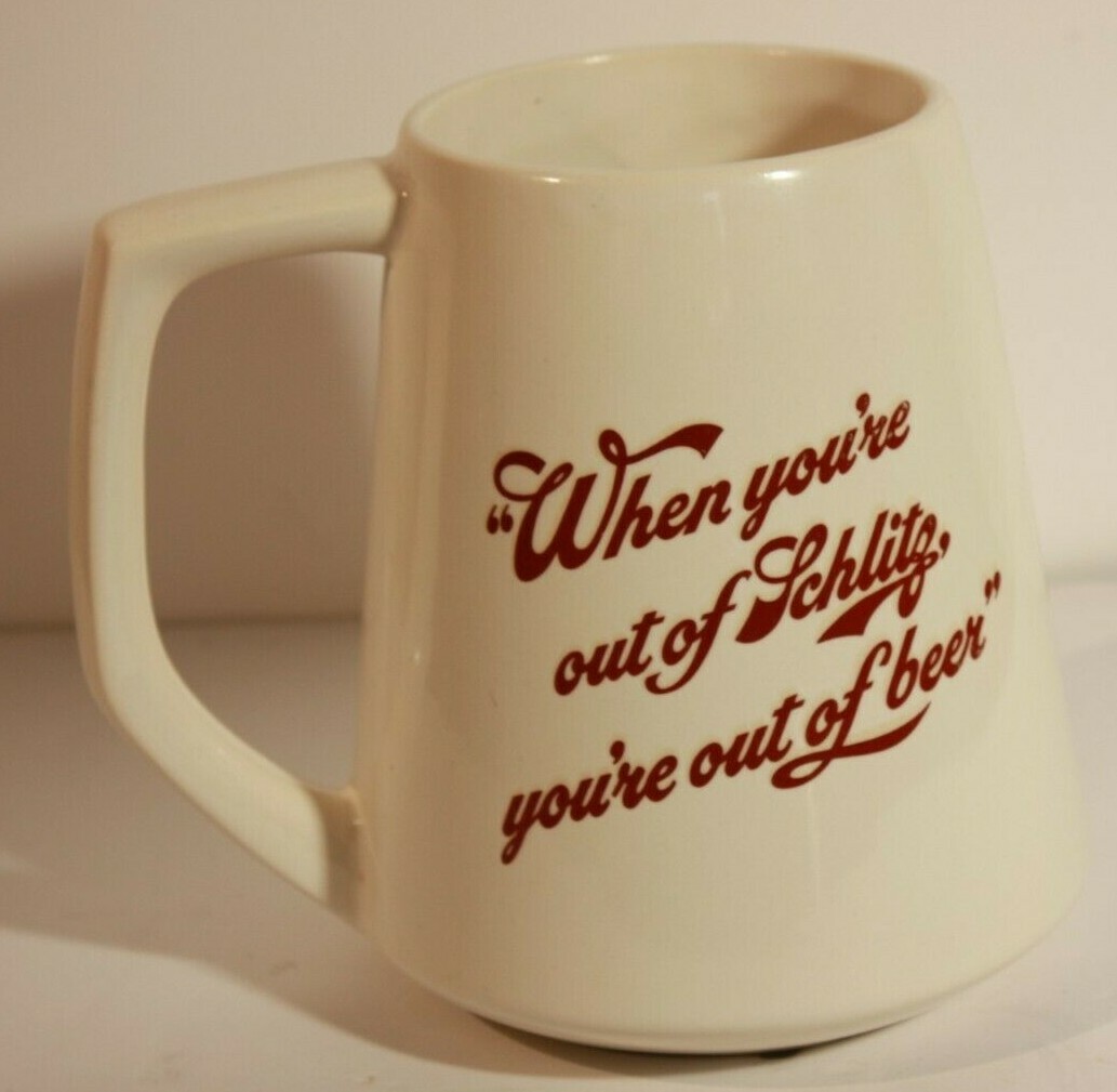 Vintage SCHLITZ Huge 2 Liter Mug by McCoy. Out of Schlitz? Unthinkable!