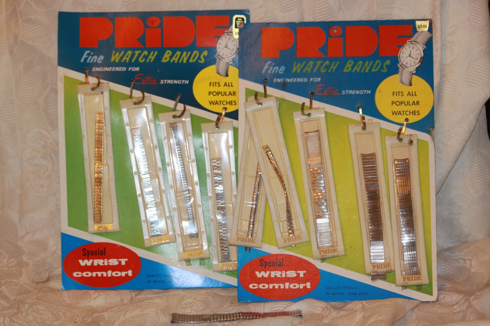 Vintage LOT of 2 Pride Watch Band Counter Display (9) Watch Bands