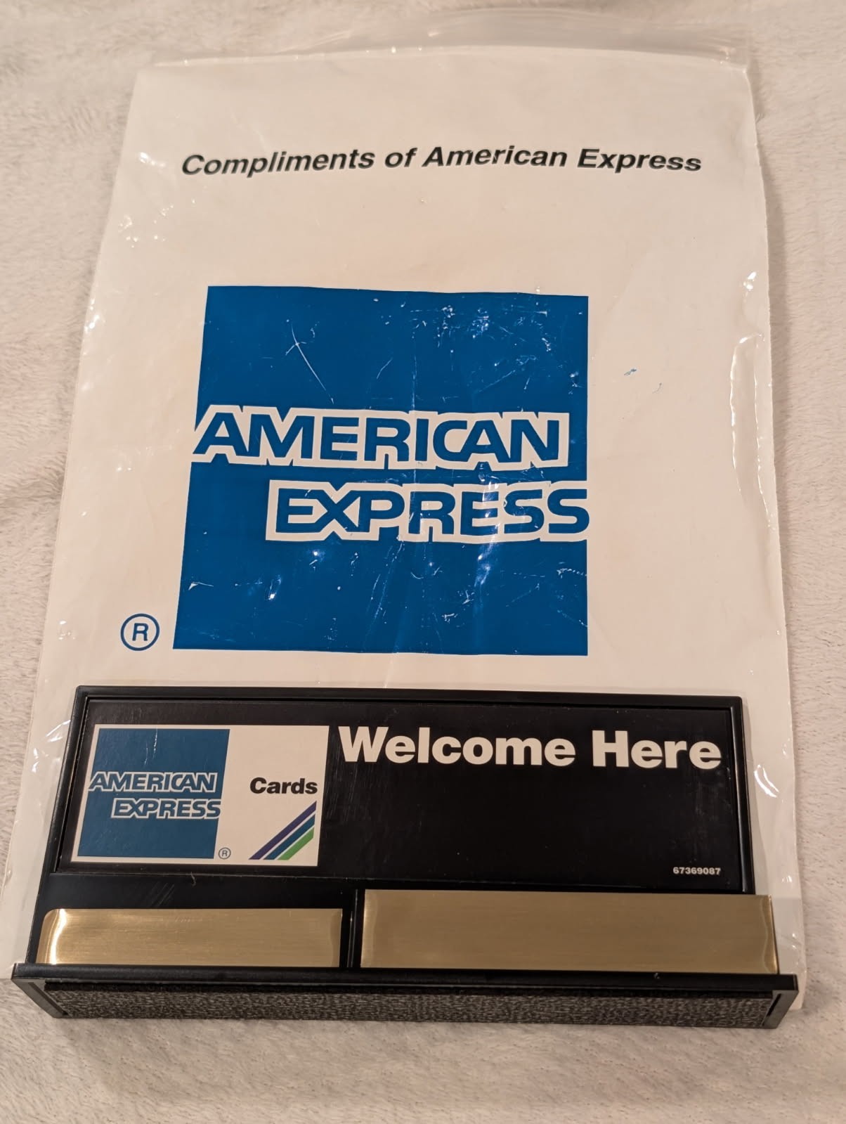American Express Welcome Here Counter Display Sign 7″ Amex – with original bag