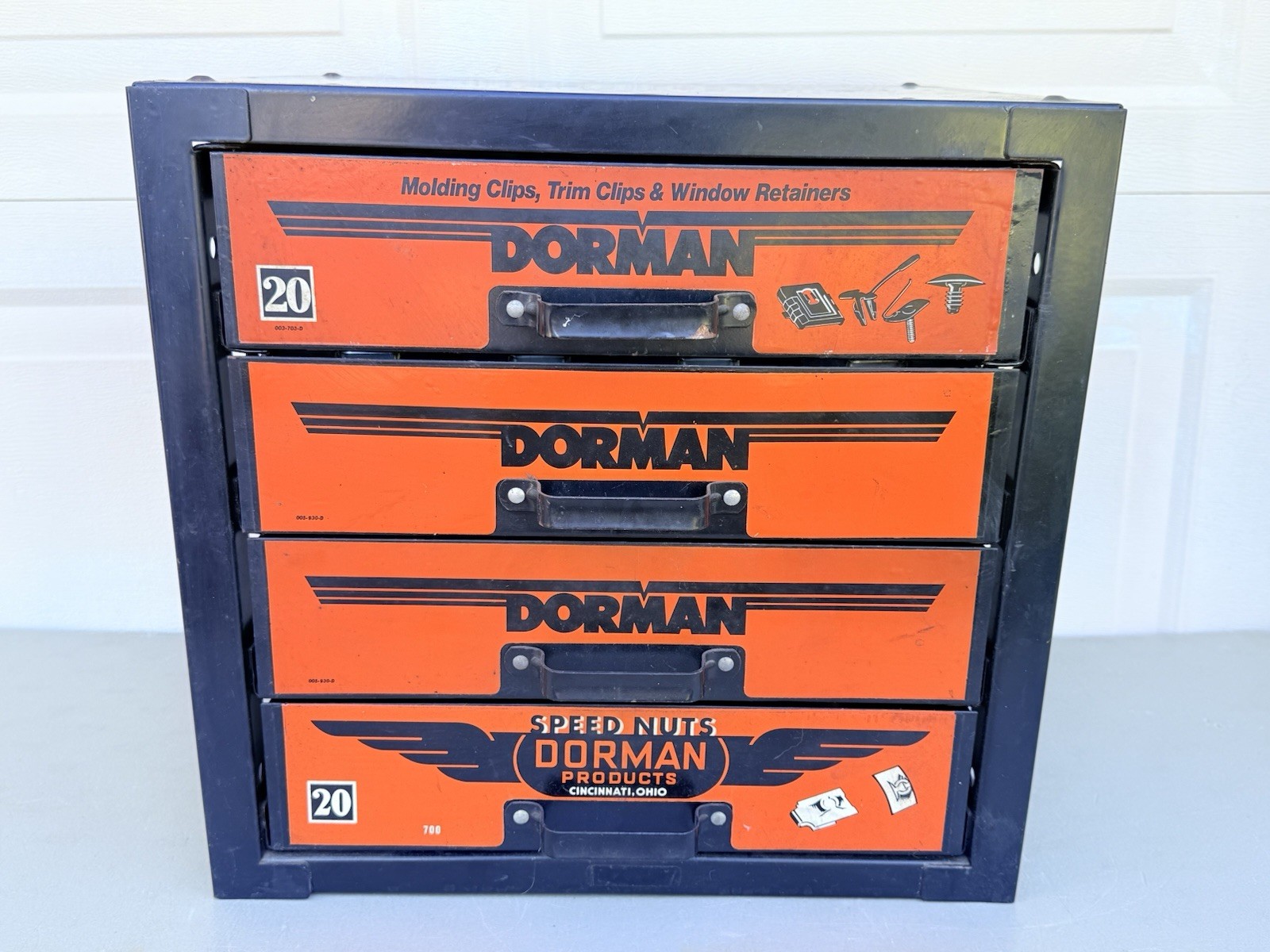 Vintage Dorman Auto Parts 4 Drawer Parts Bin Cabinet