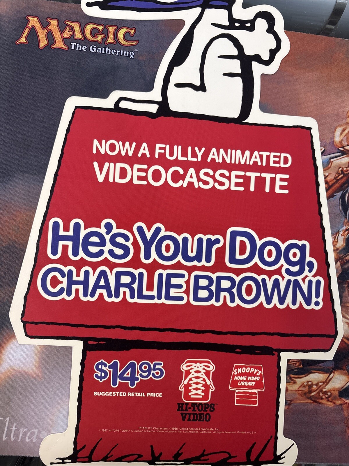 Snoopy He’s Your Dog Charlie Brown Mobile Display Hi-Tops Video 1987 10×19