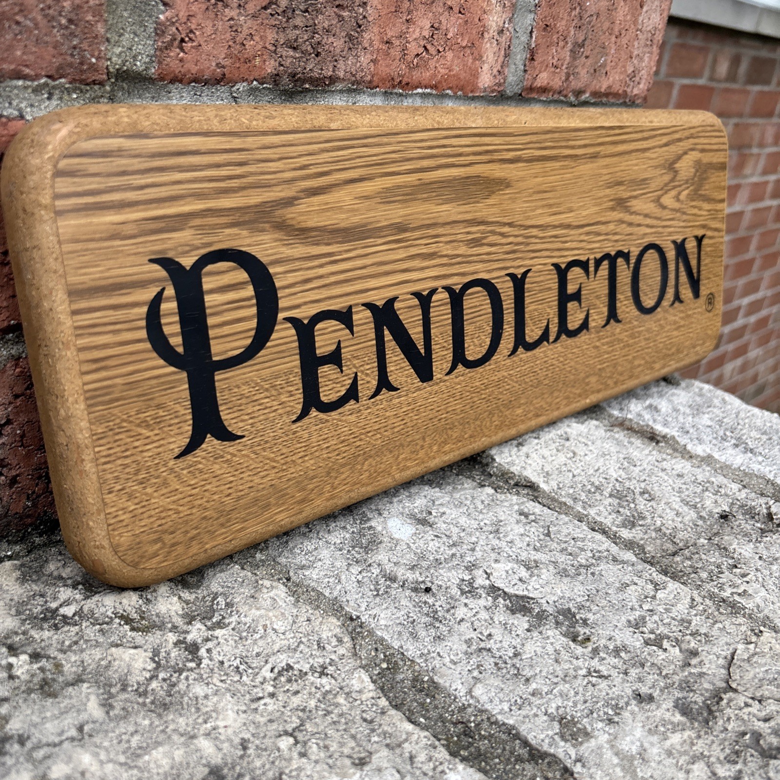 Used Pendleton Woolen Mills Wood Store Display Sign Advertisement Rare 70s