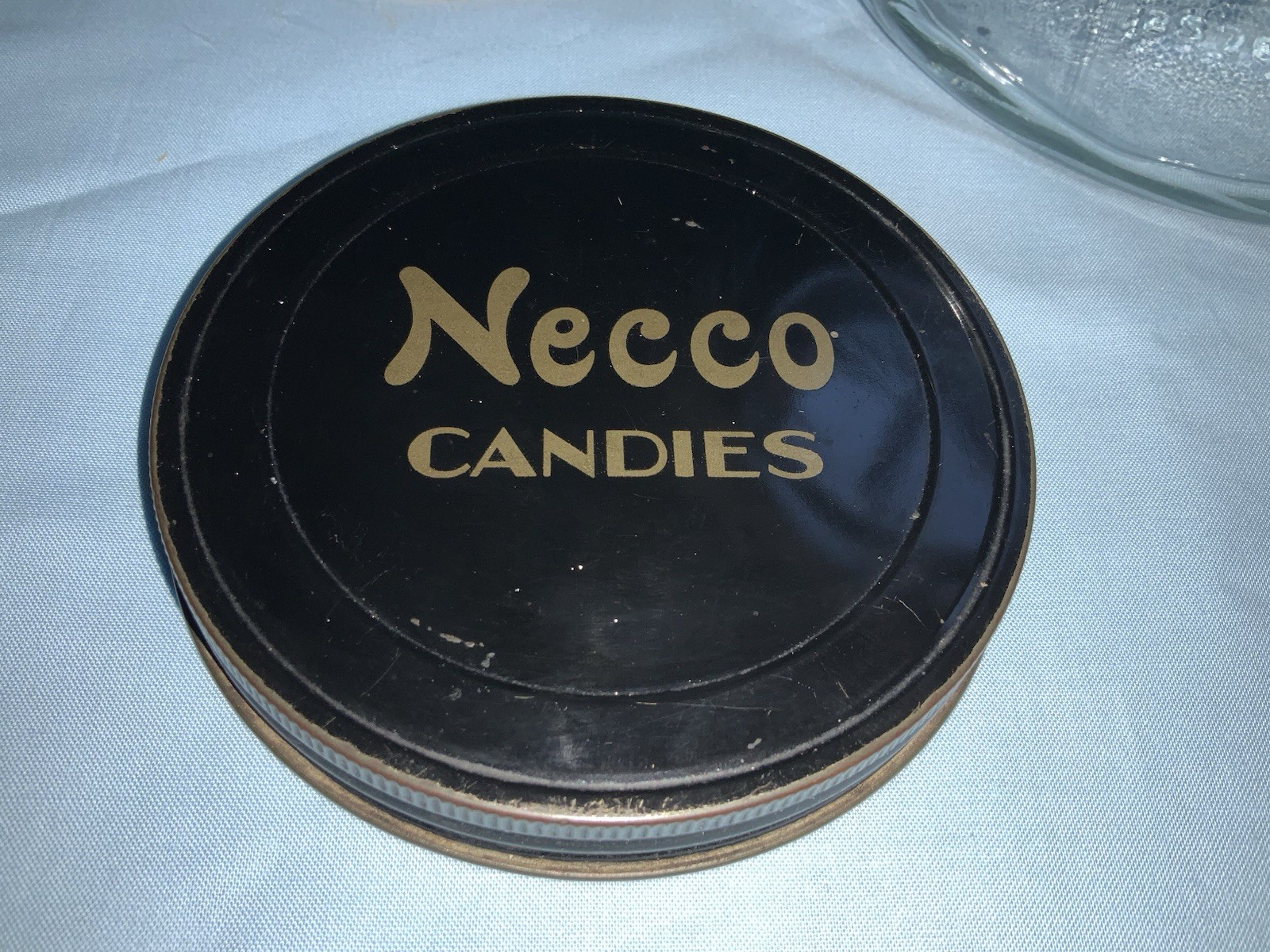Vintage NECCO CANDIES Drug Store GLASS CANDY JAR Store Counter Advertising NICE!