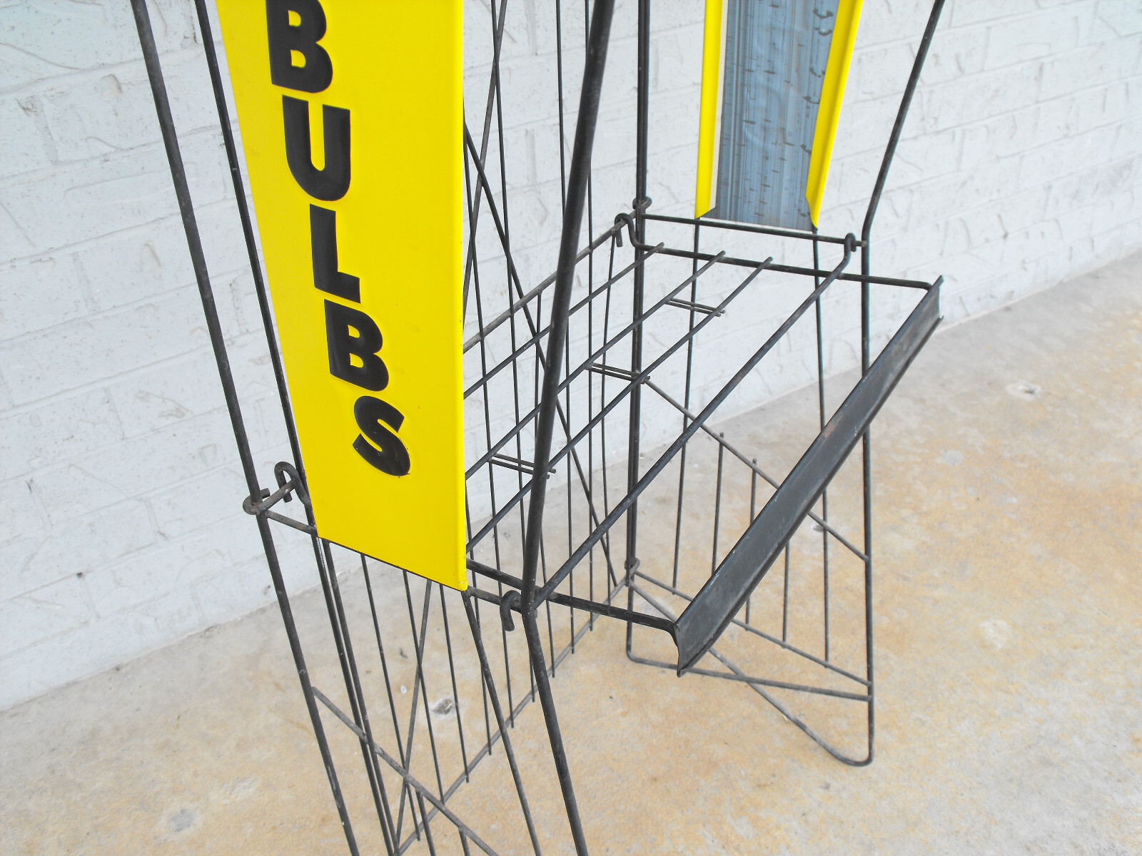 Vintage 60s Sylvania Flashbulbs Metal Display Rack Metal Sign 56″ Tall Folding