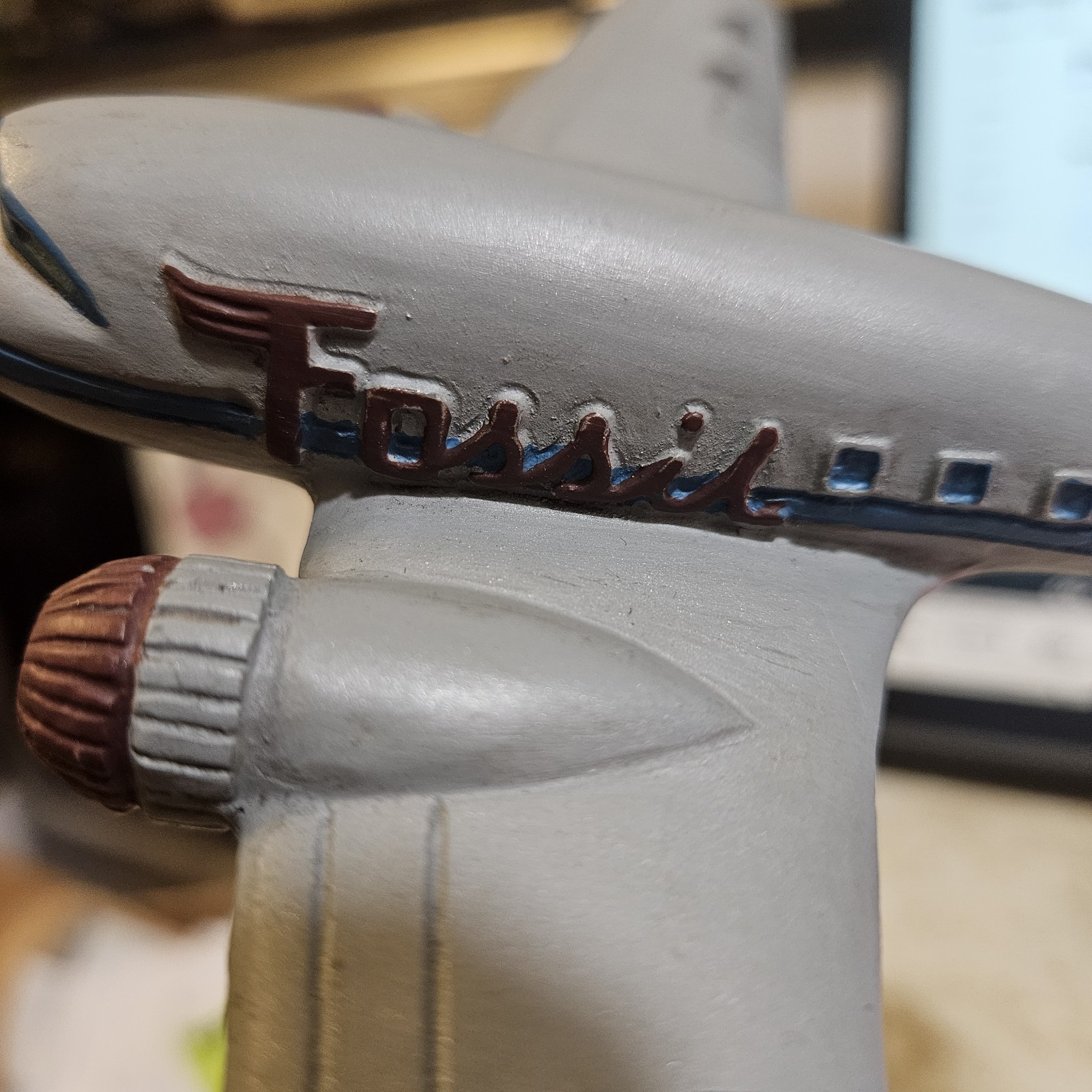 FOSSIL Dealer Collector Store Display Advertising Airplane Plane Aviation Figure
