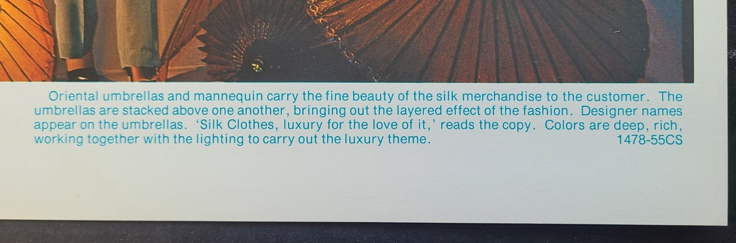 1970s I. MAGNIN, SAN FRANCISCO WINDOW DISPLAY PHOTO SILK CLOTHES