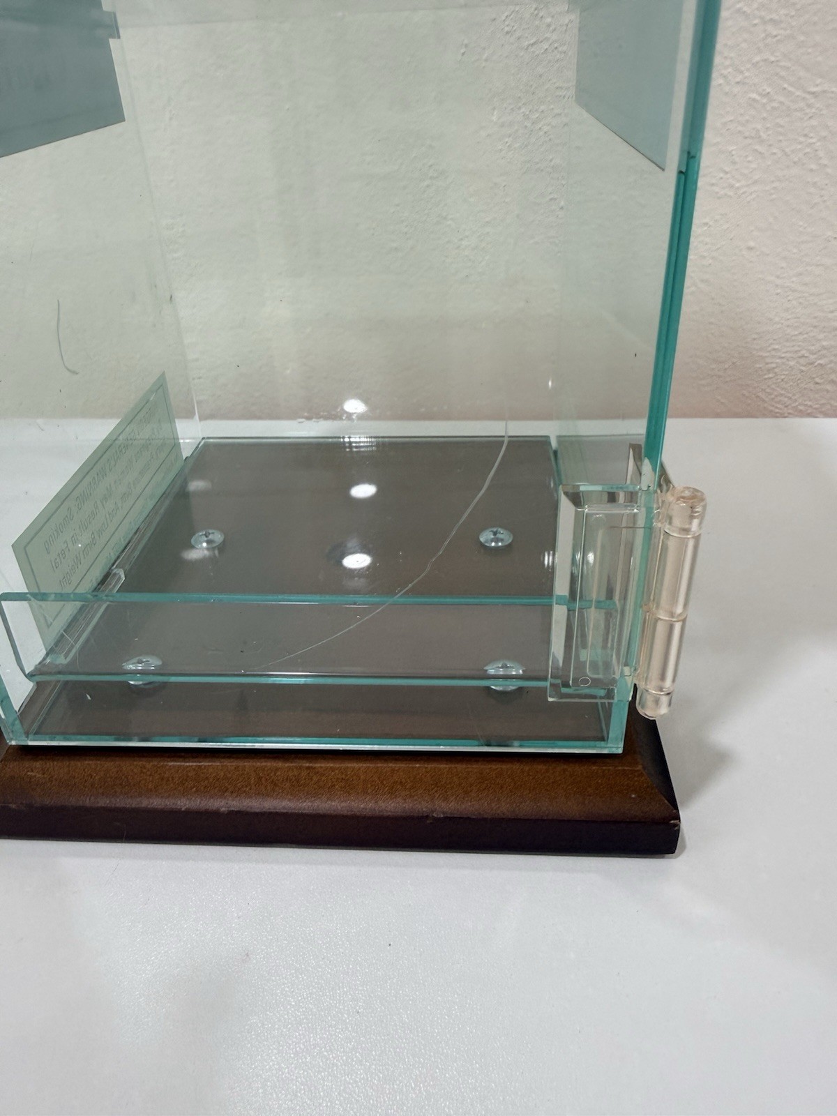 Vintage Nat Sherman Luxury Cigarettes Acrylic Counter Display Case Wood Base