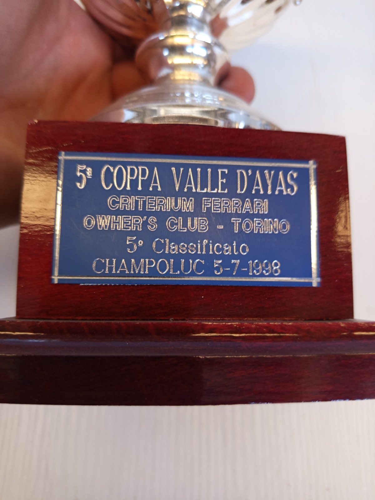 Original 1998 5th Ayas Valley Trophy Cup Criterium Ferrari Club Turin