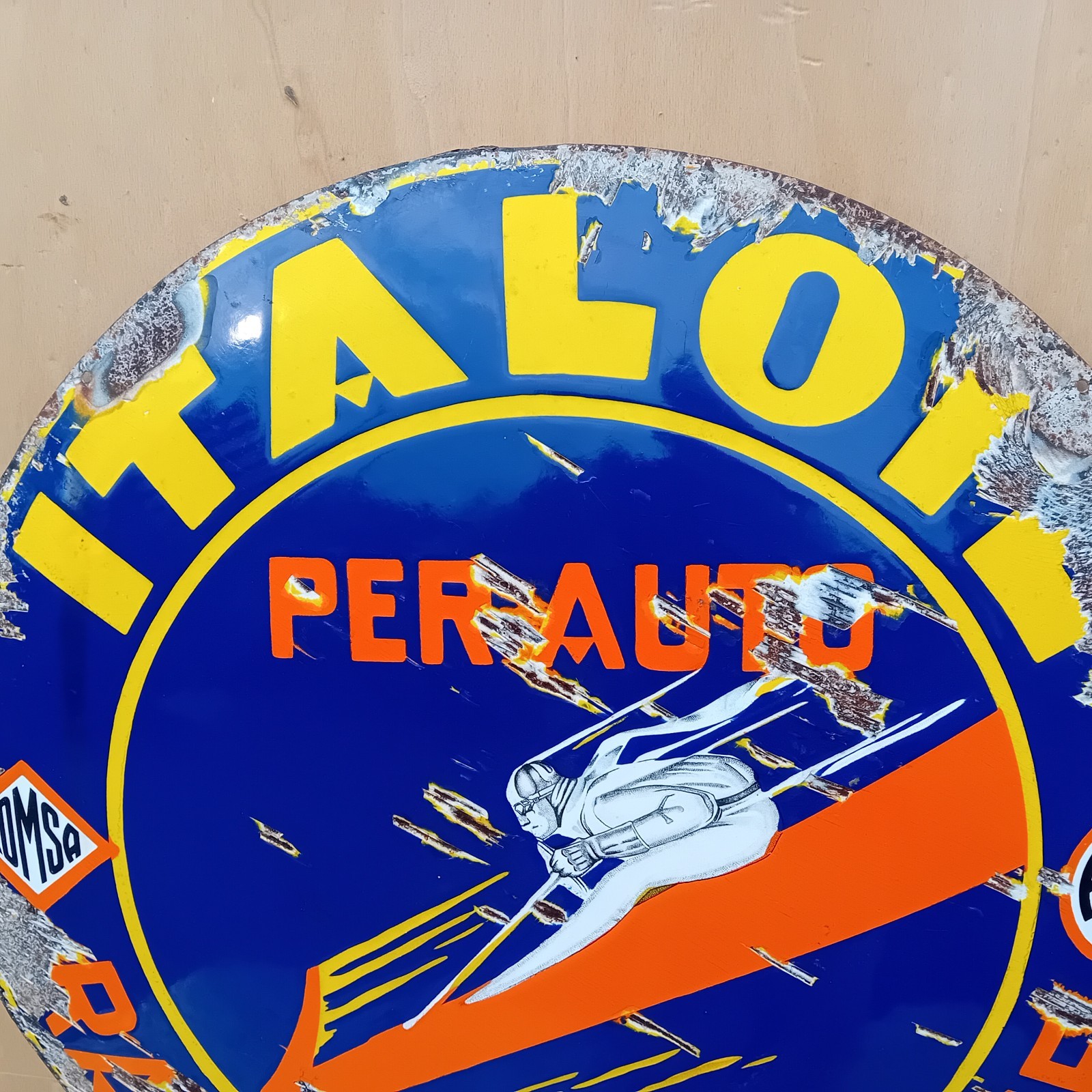 Italoil River Refinery Enamel Table Sign