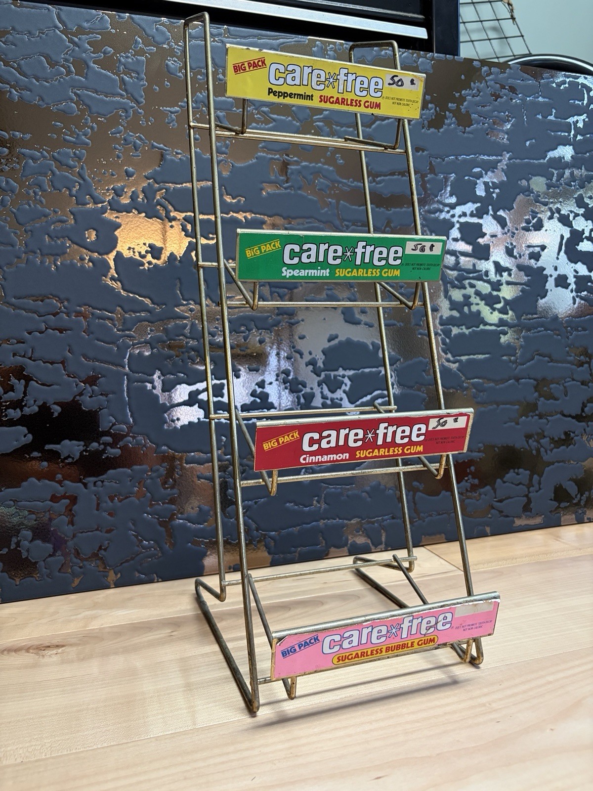 RARE – Carefree Sugarless Gum Metal Store Display Rack/Stand – Vintage