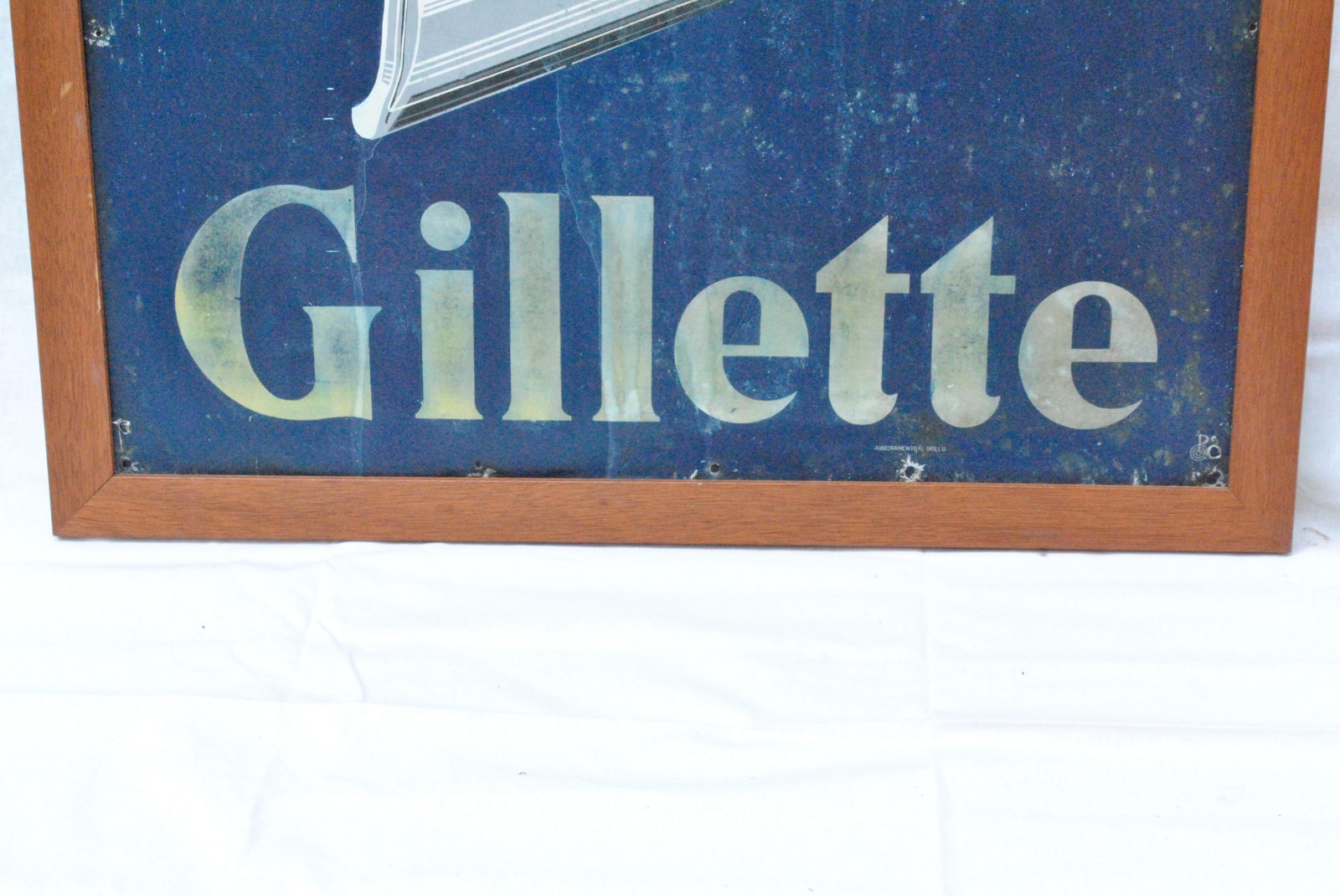 RARE Vintage ’50s Metal Signboard GILLETTE BLADE Metal Sign 70 x 50