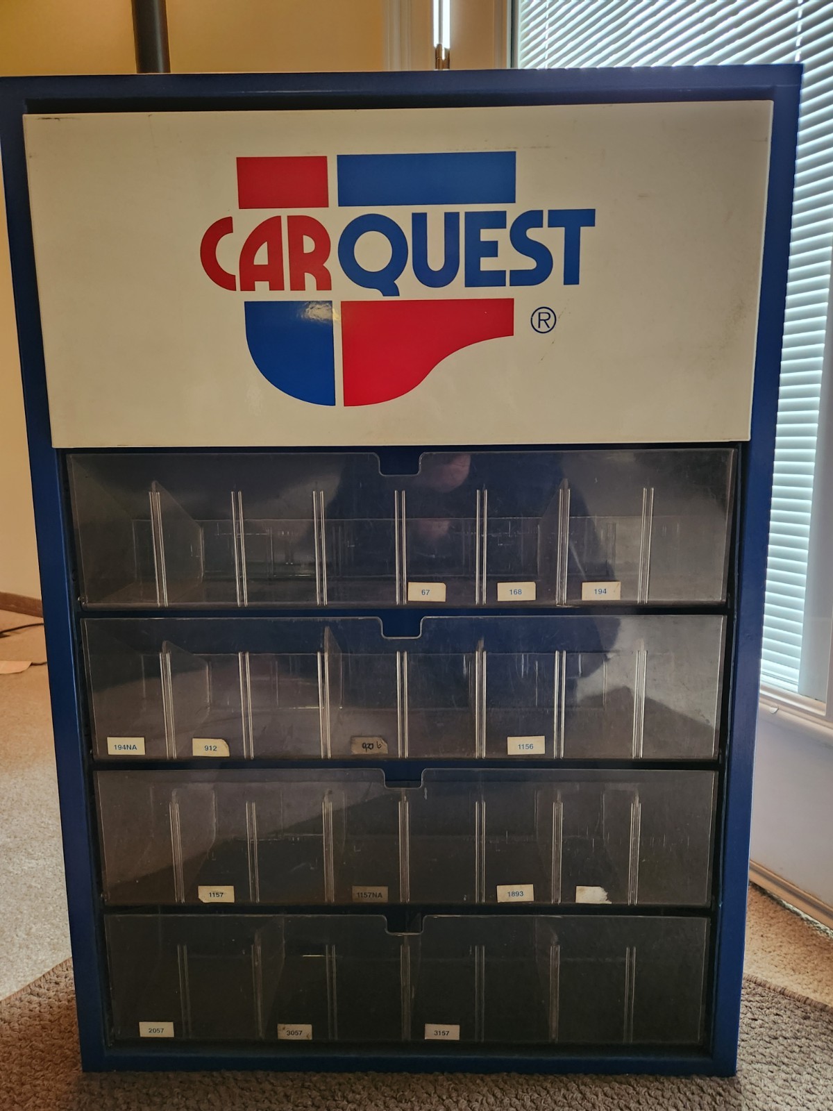 COMMERCIAL CARQUEST SIGN W/SHELVES & DIVIDERS ,HEAD LIGHT ,TAIL LIGHT TURN SIG
