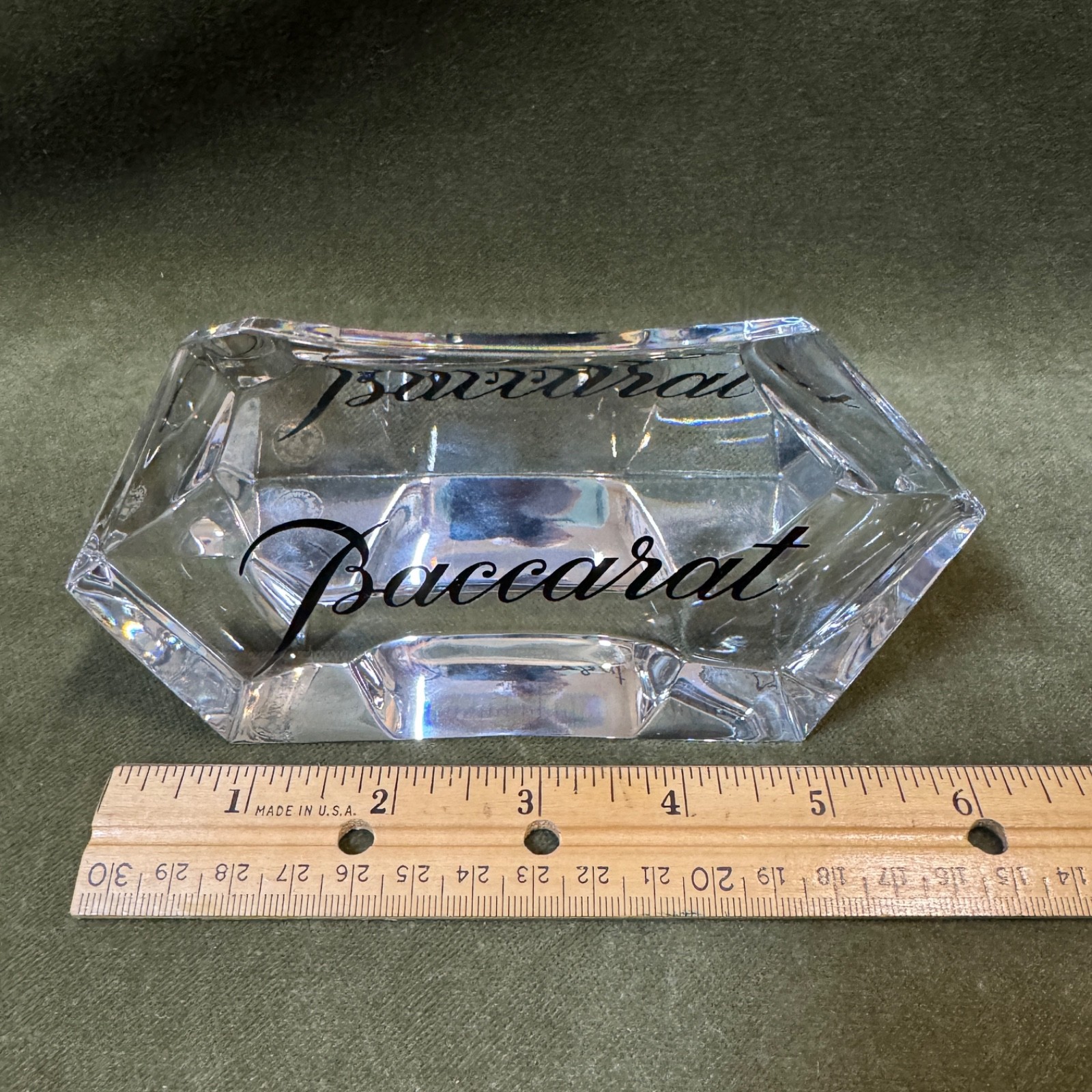 Vintage Baccarat Crystal Store Display Sign Paperweight Sculpture