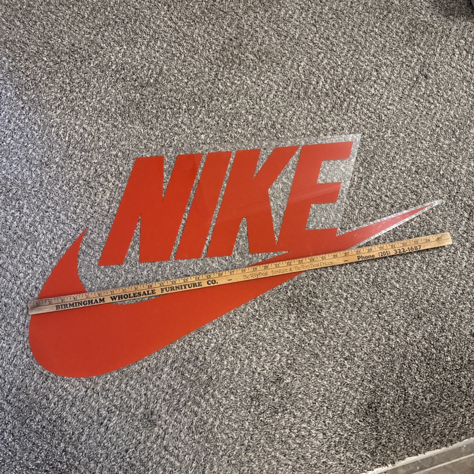 Vintage NIKE Swoosh Hanging Acrylic Sign Store Display / Dealer Issue 90s 36×20