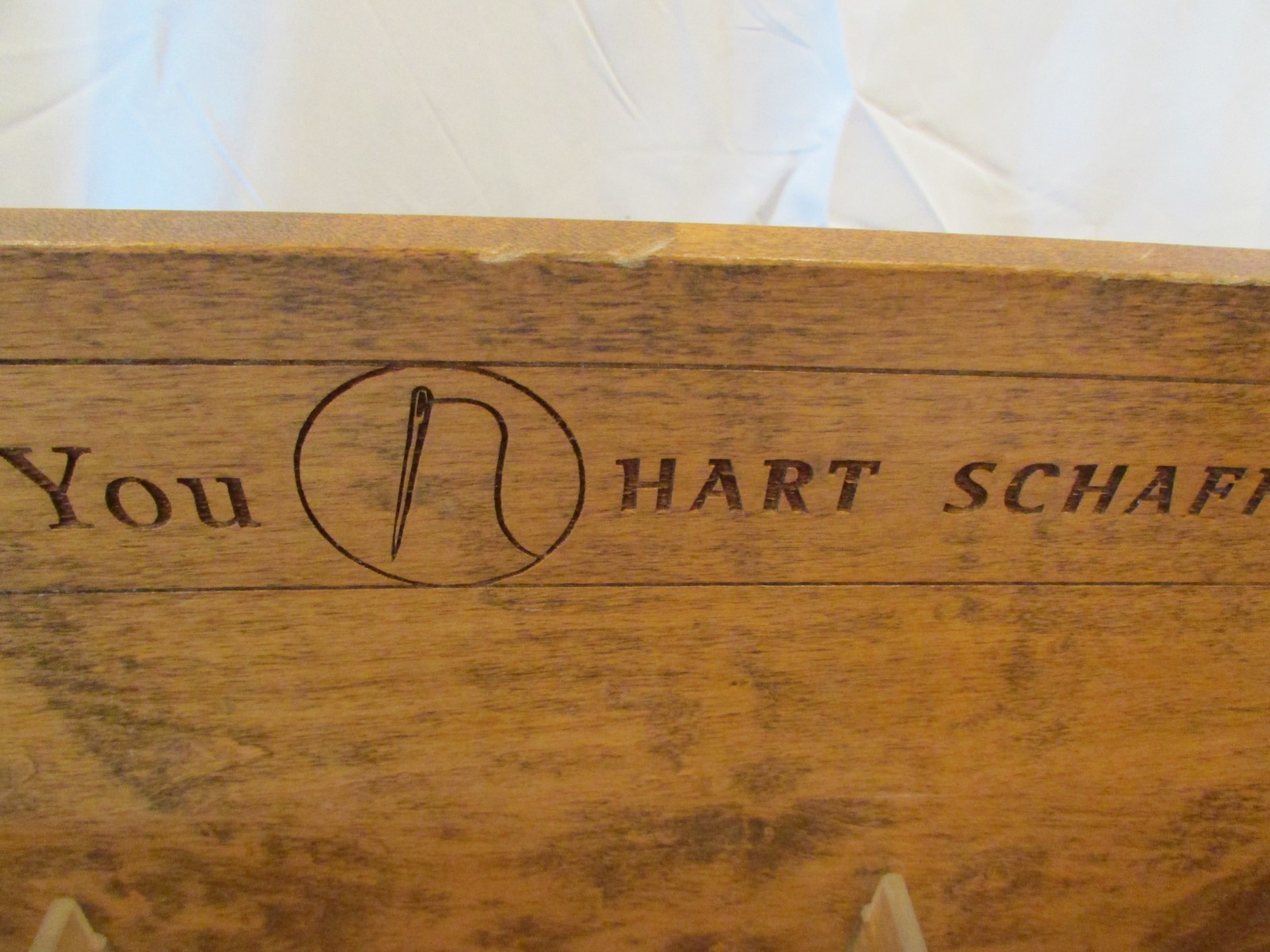 Rare Vintage Hart Schaffner & Marx Engraved Wood Bins Ties Socks Display 25″