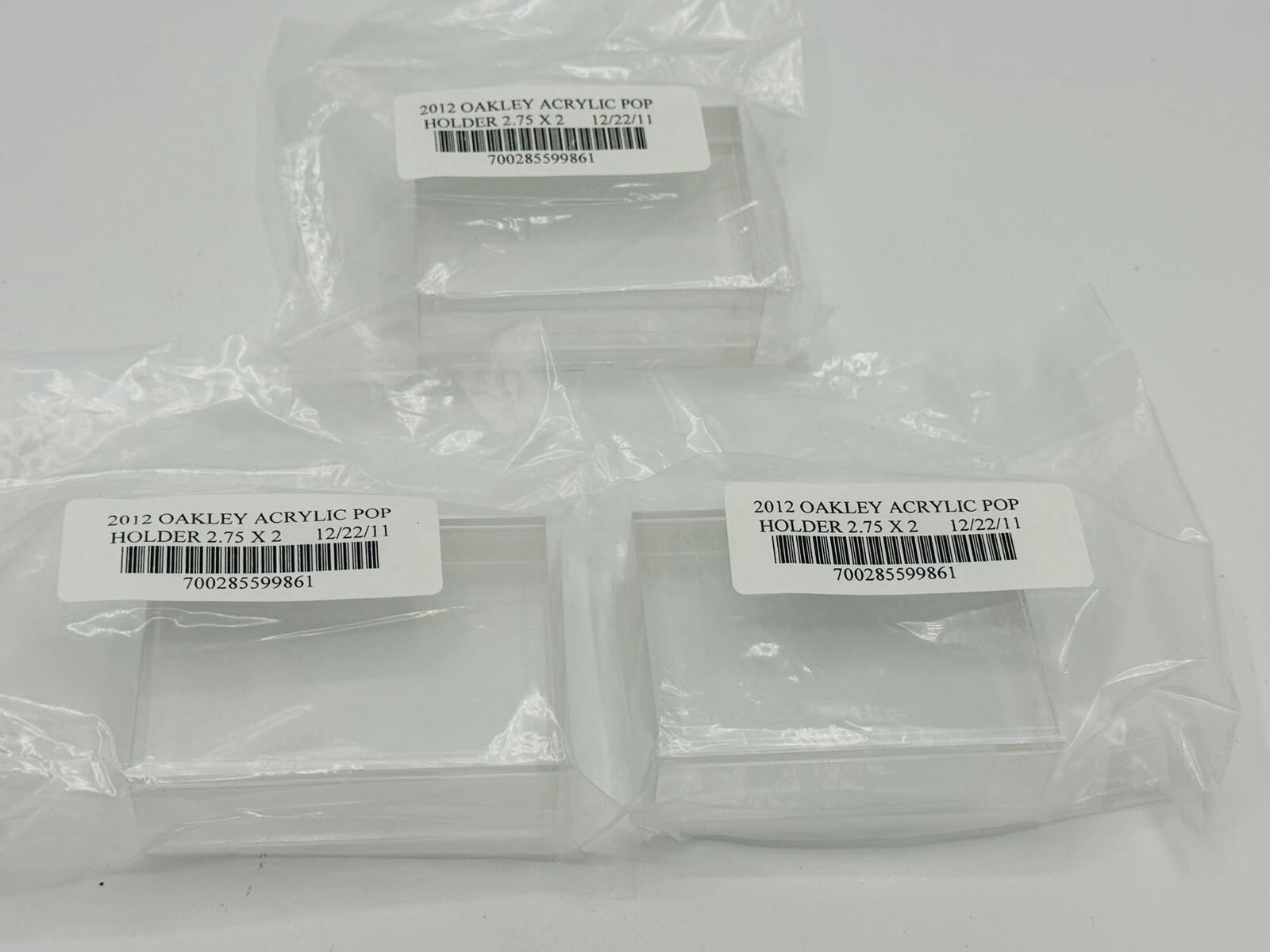 NEW OAKLEY ACRYLIC POP CARD STORE DISPLAY CASE SET OF 3 ( 3 Inches X 2 Inches)