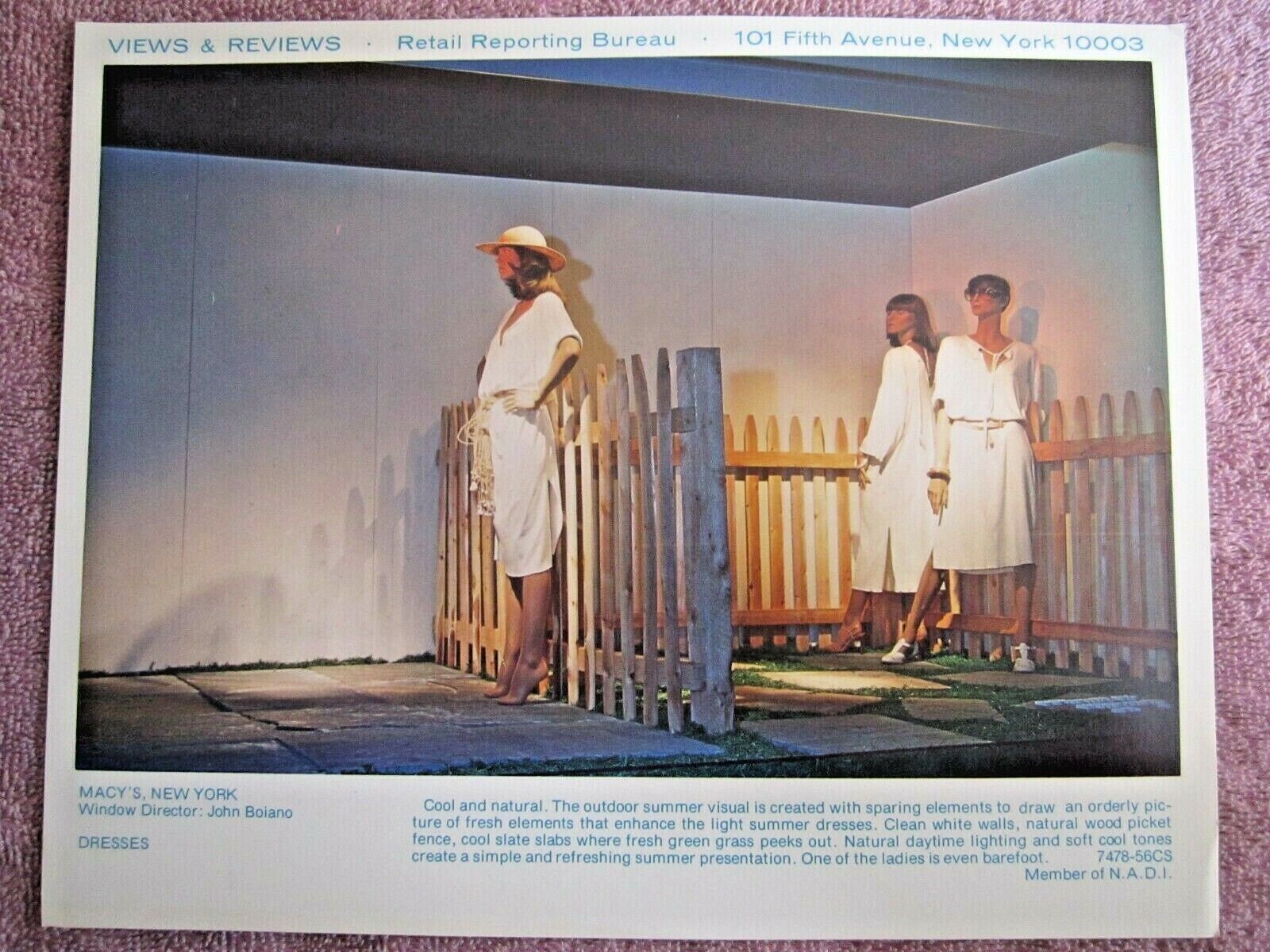 1978 MACY’S, NY STORE WINDOW DISPLAY COOL AND NATURAL PHOTOGRAPH PRINT #326