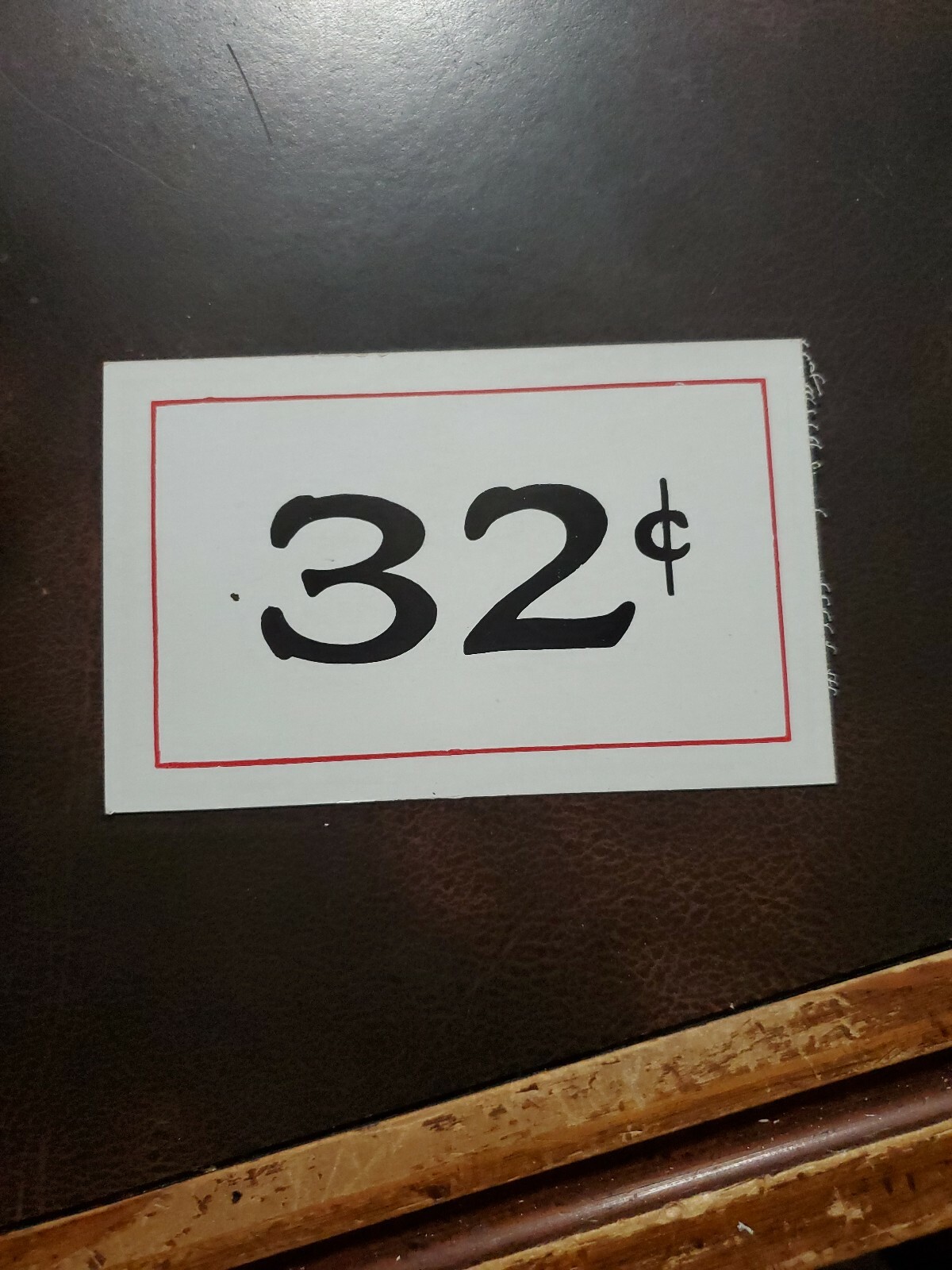 Vintage 32c Double Sided 1940s unmarked WOOLWORTH’S Store Sign 3.5 x 5.5