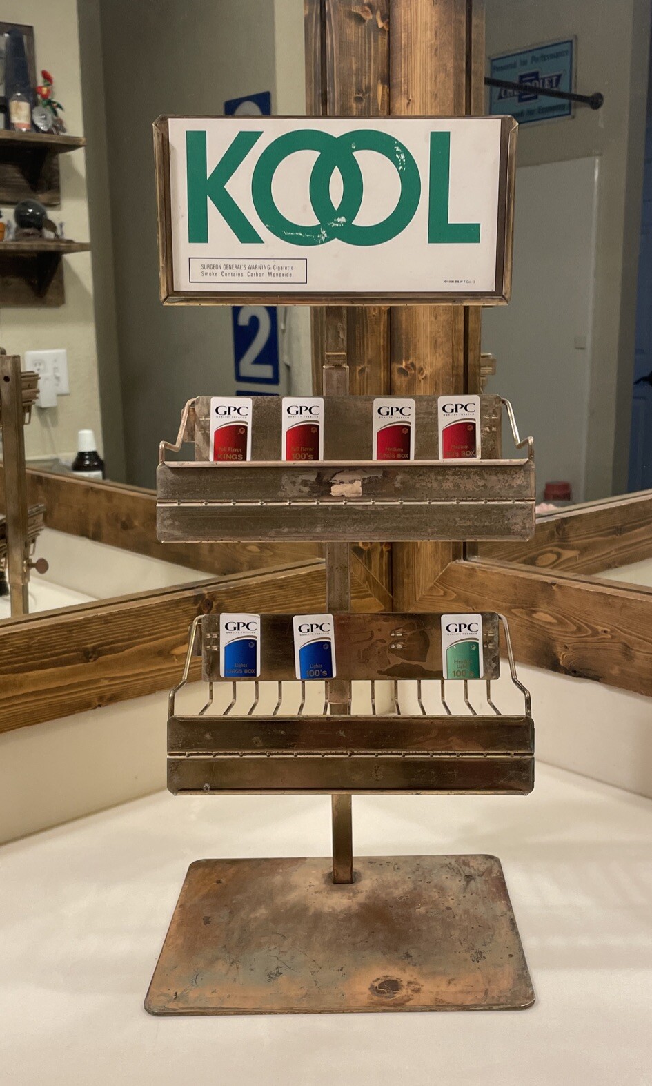 KOOL Cigarette Metal Counter Display Advertising Store Sign Wire Rack
